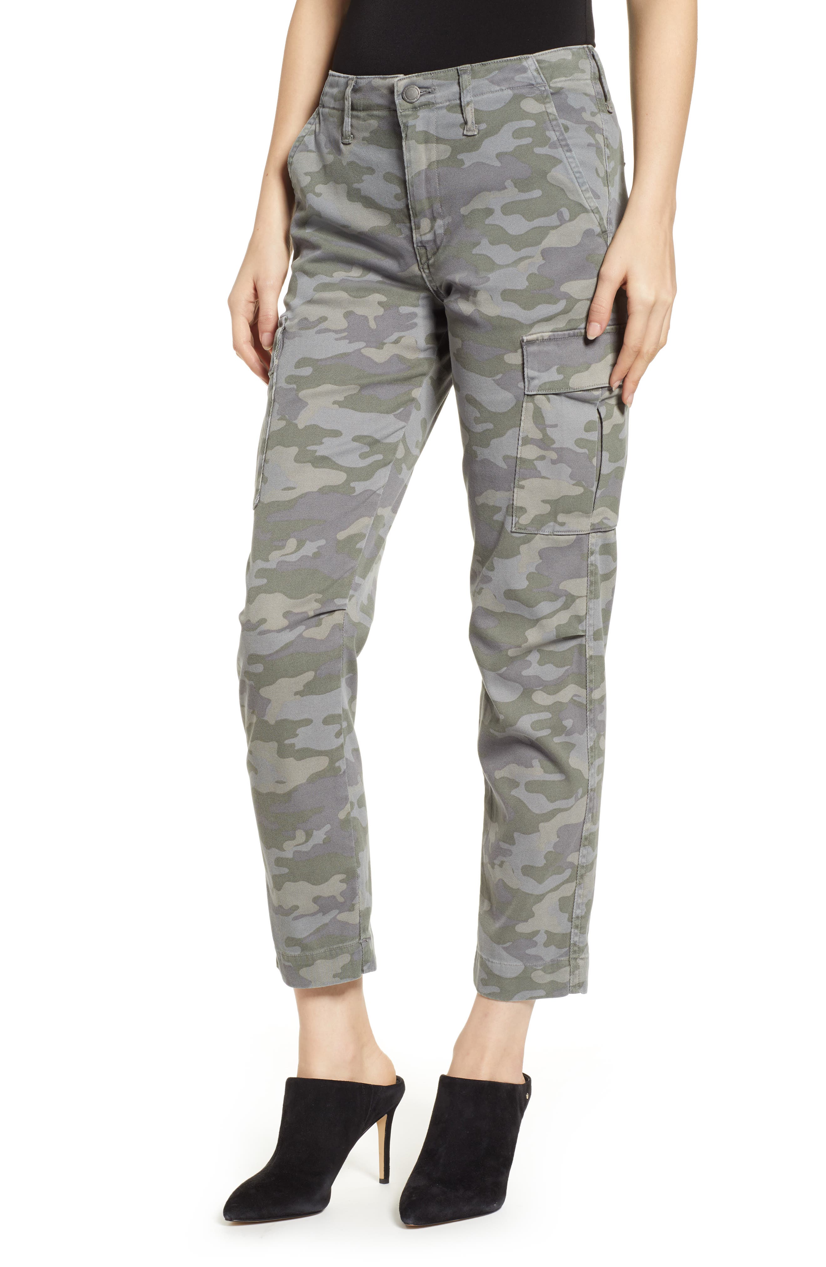 Hudson Jane Slim Camo Cargo Pants, Green