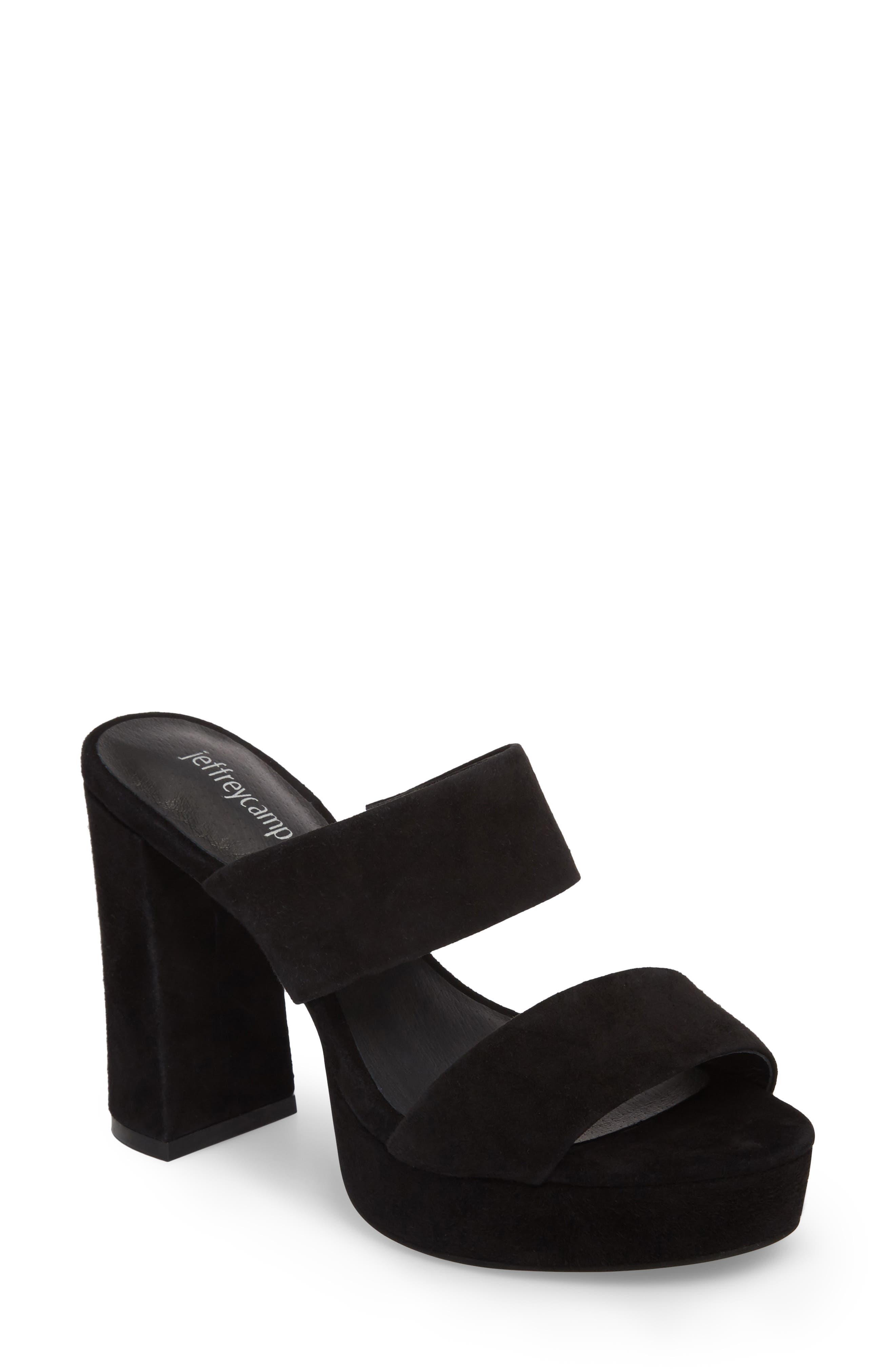 Jeffrey Campbell Adriana Double Band Platform Sandal- Black