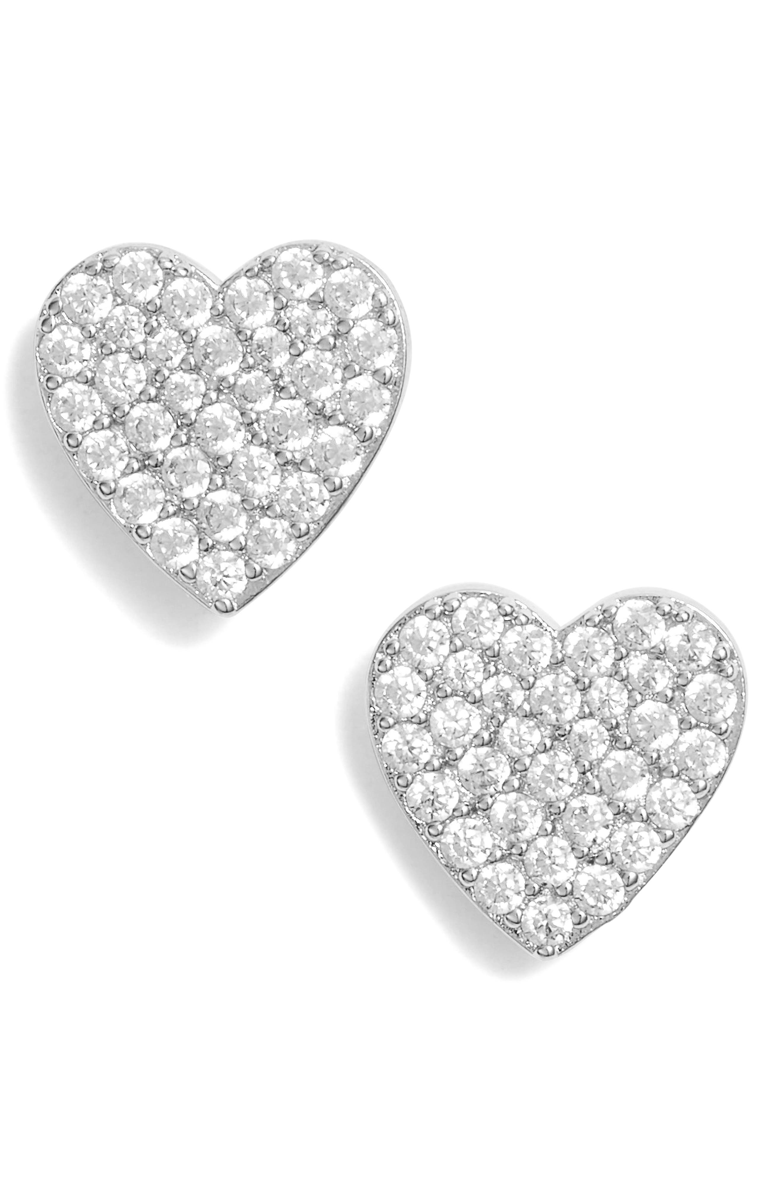 Nadri Cubic Zirconia Heart Earrings In Silver Modesens Nadri Cubic Zirconia Heart Earrings In Silver