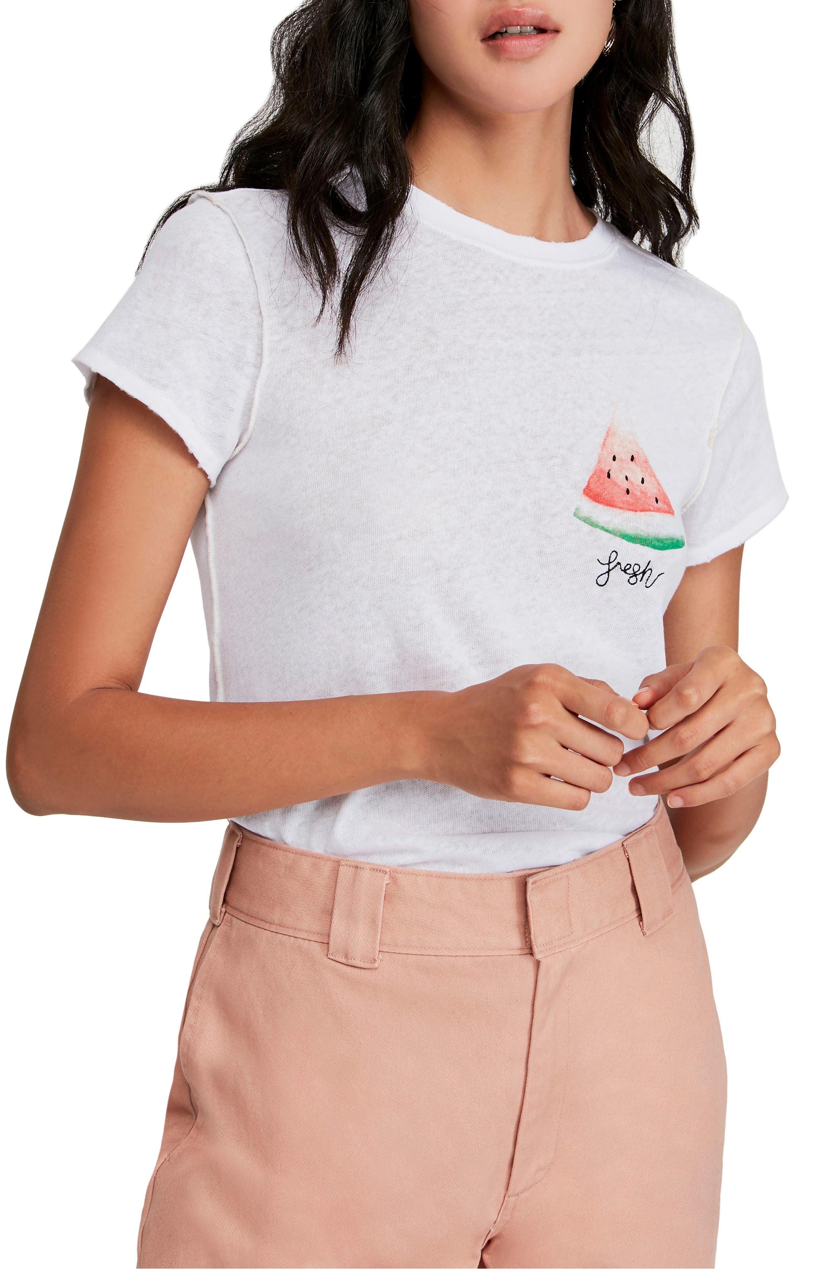 Free People Fruit Medley Tee, White
