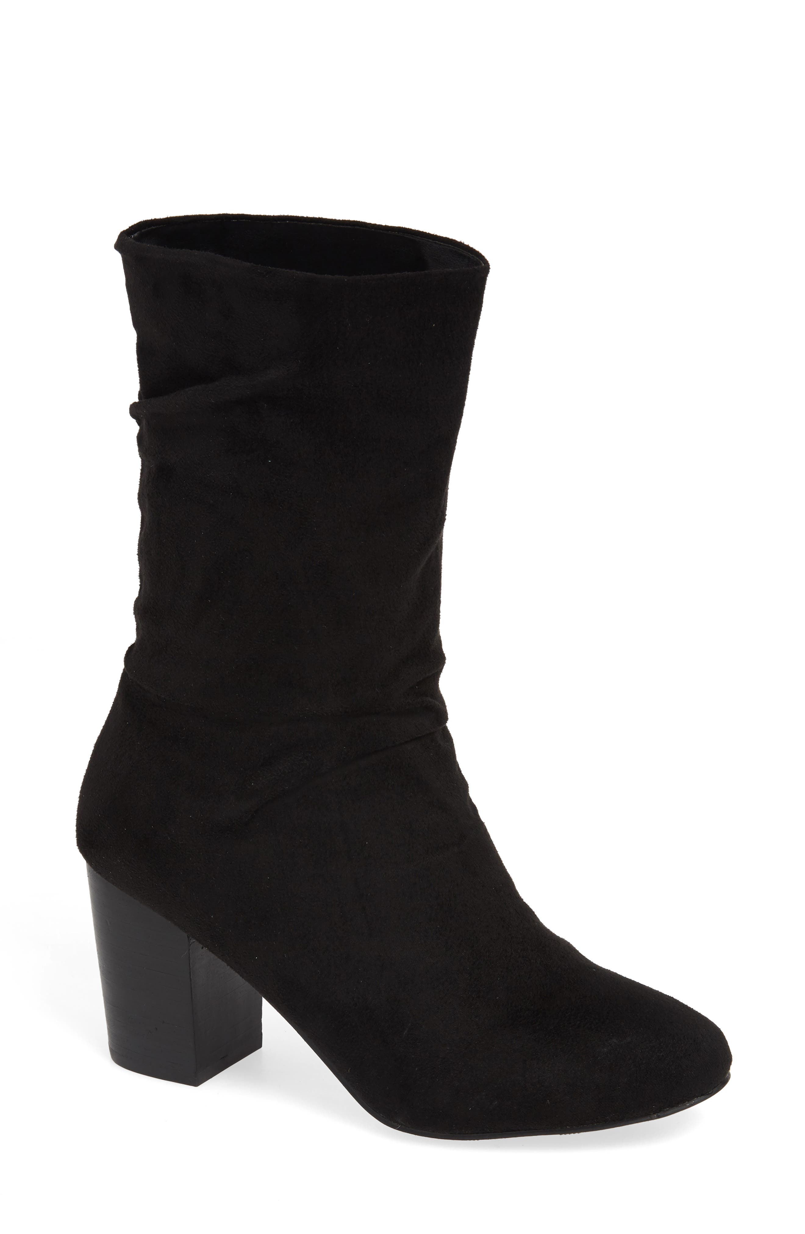 Mia Steffani Slouchy Pull-On Bootie, Black