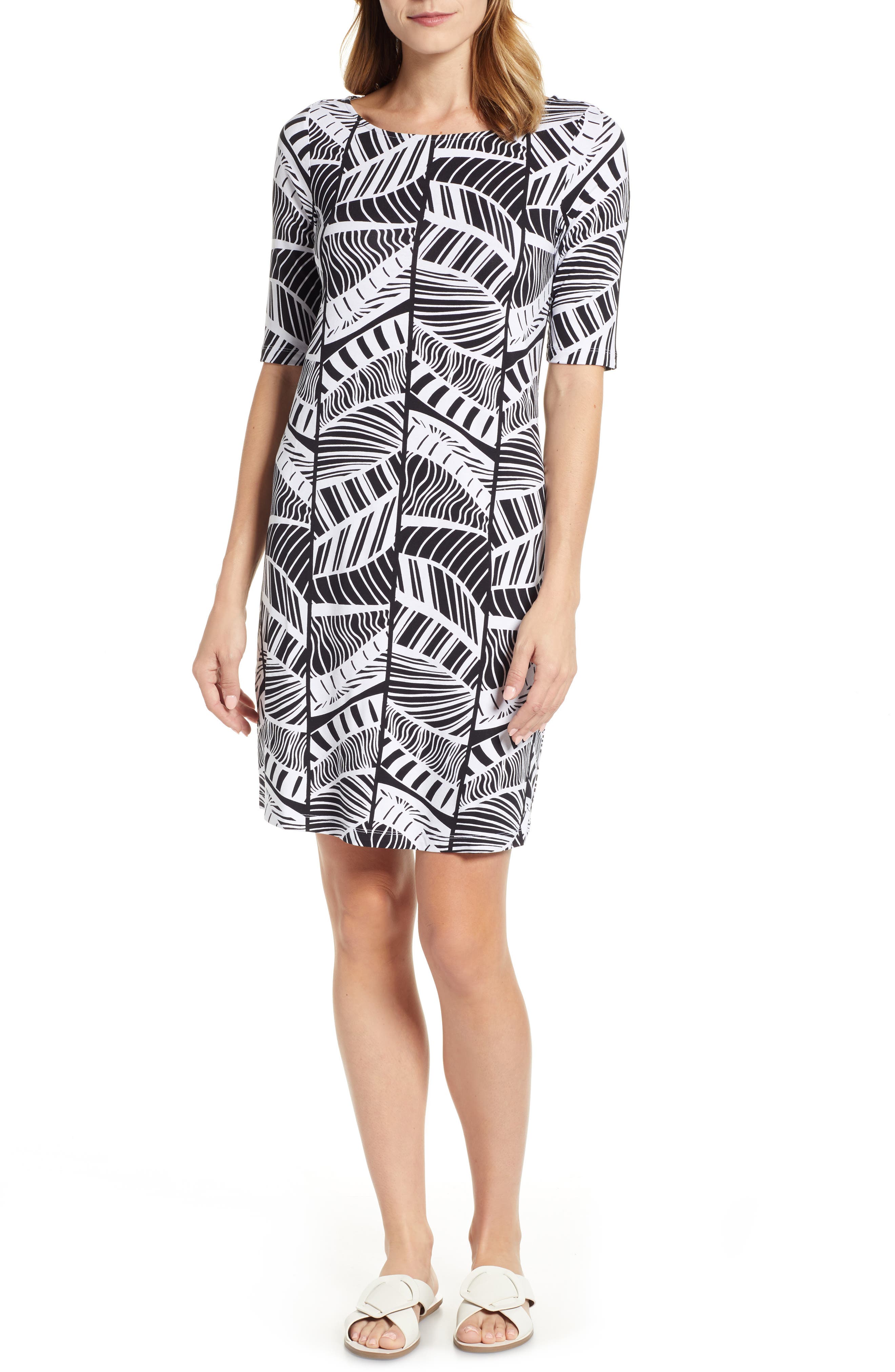 Tommy Bahama Leaf Line Shift Dress, Black