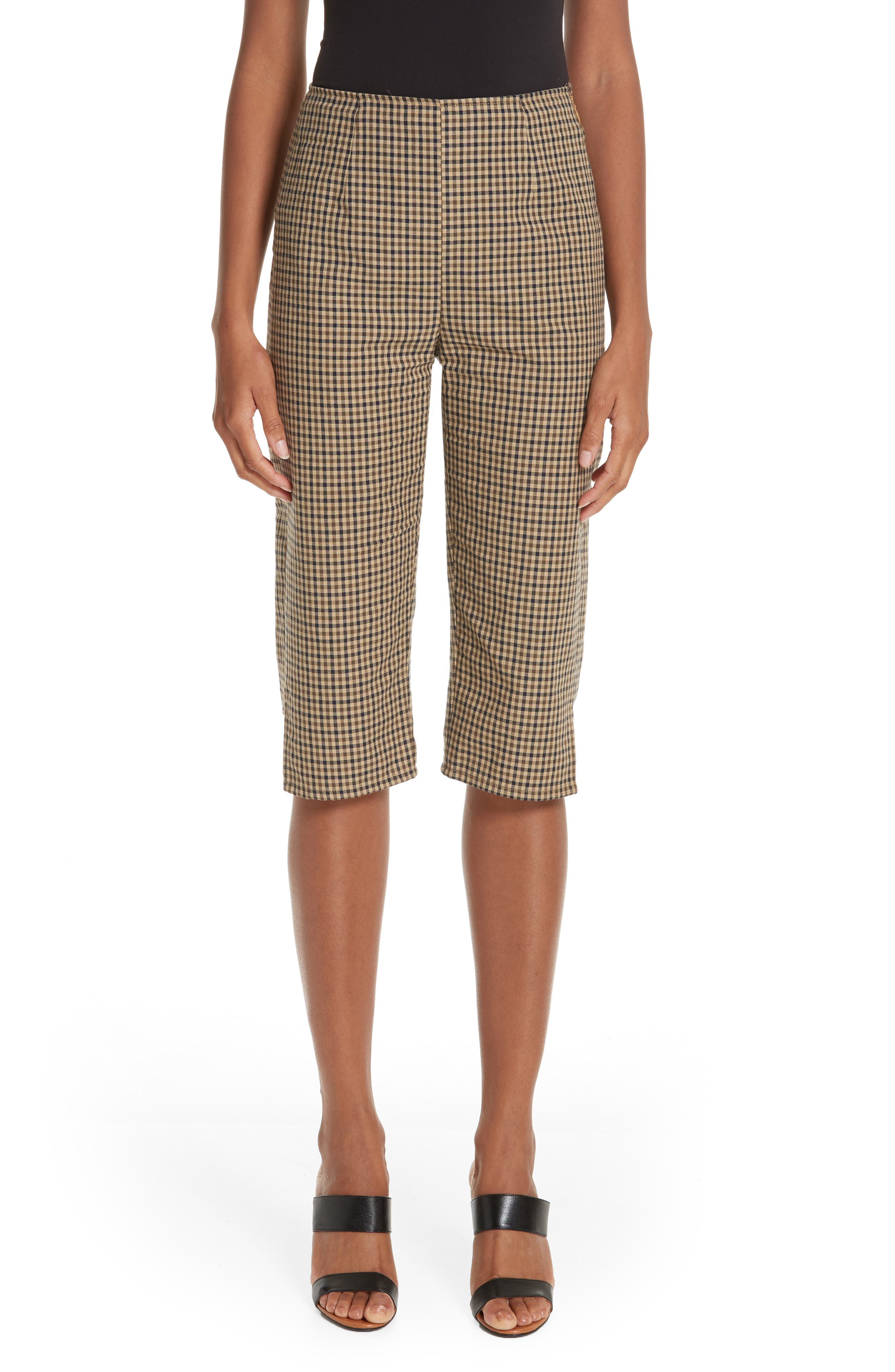 Simon Miller X Paramount Grease Plaid Capri Pants, Brown