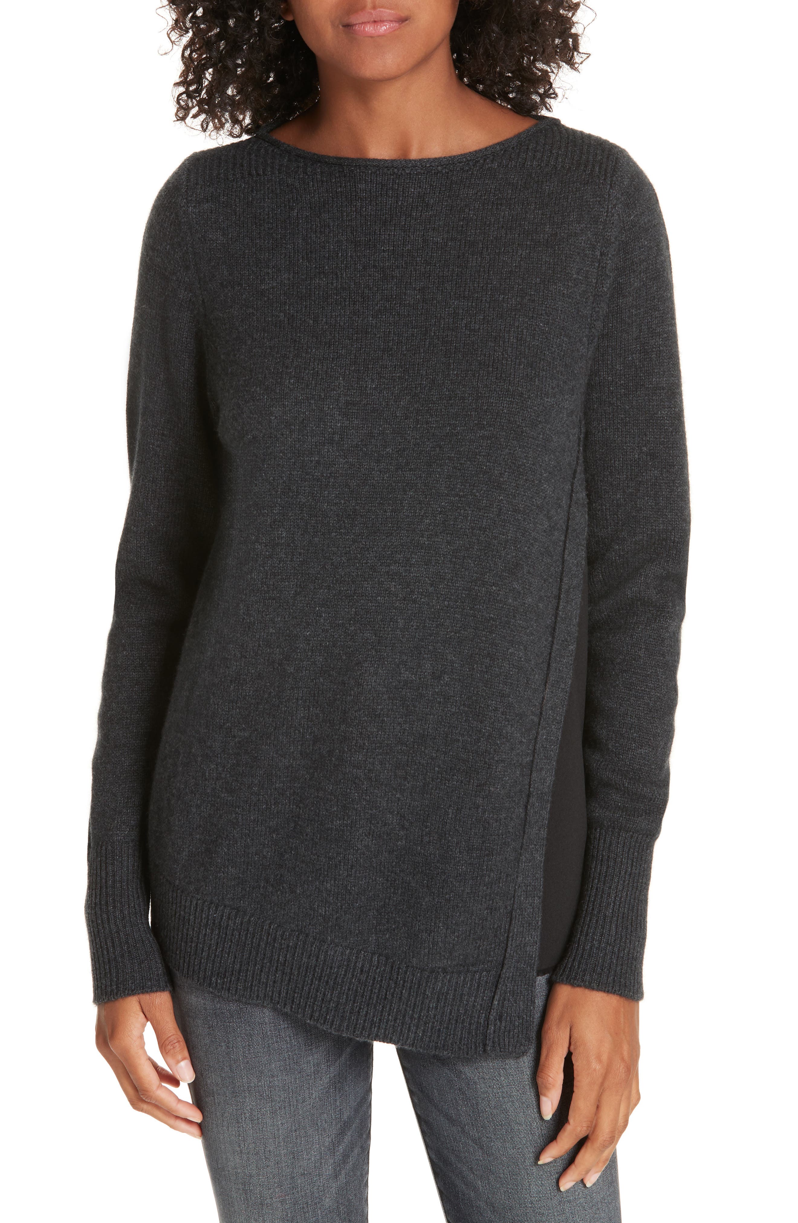 Brochu Walker Wool & Cashmere Layered Sweater, Grey