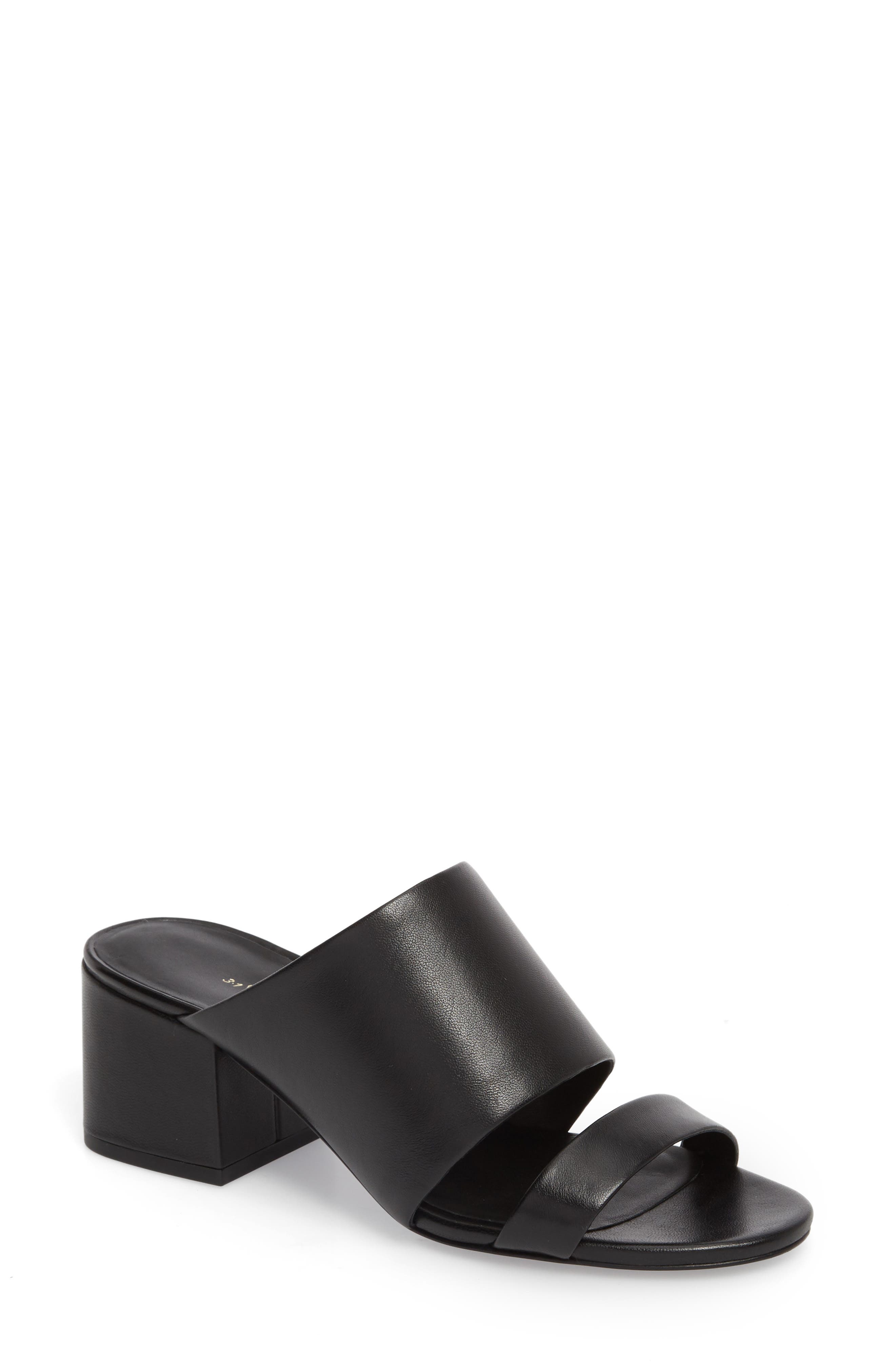 3.1 Phillip Lim Cube Strappy Slide Sandal, Black