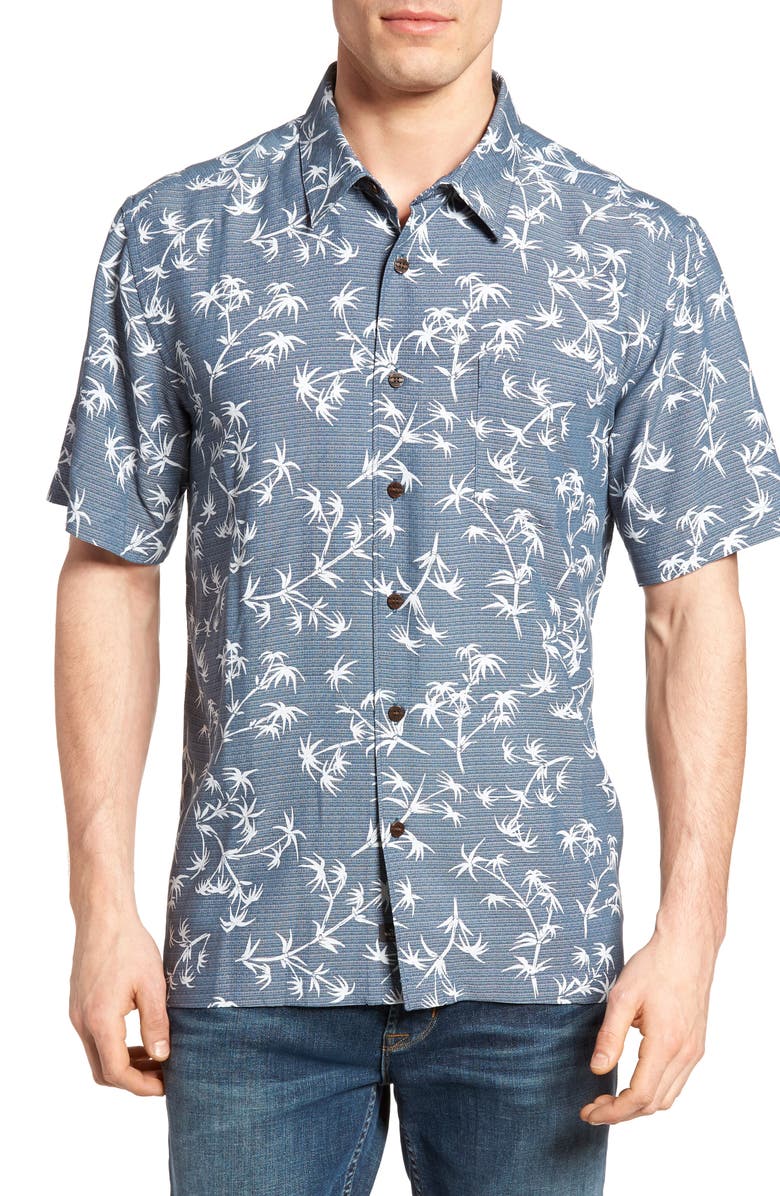 Quiksilver Waterman Collection Skinny Palms Print Sport Shirt | Nordstrom