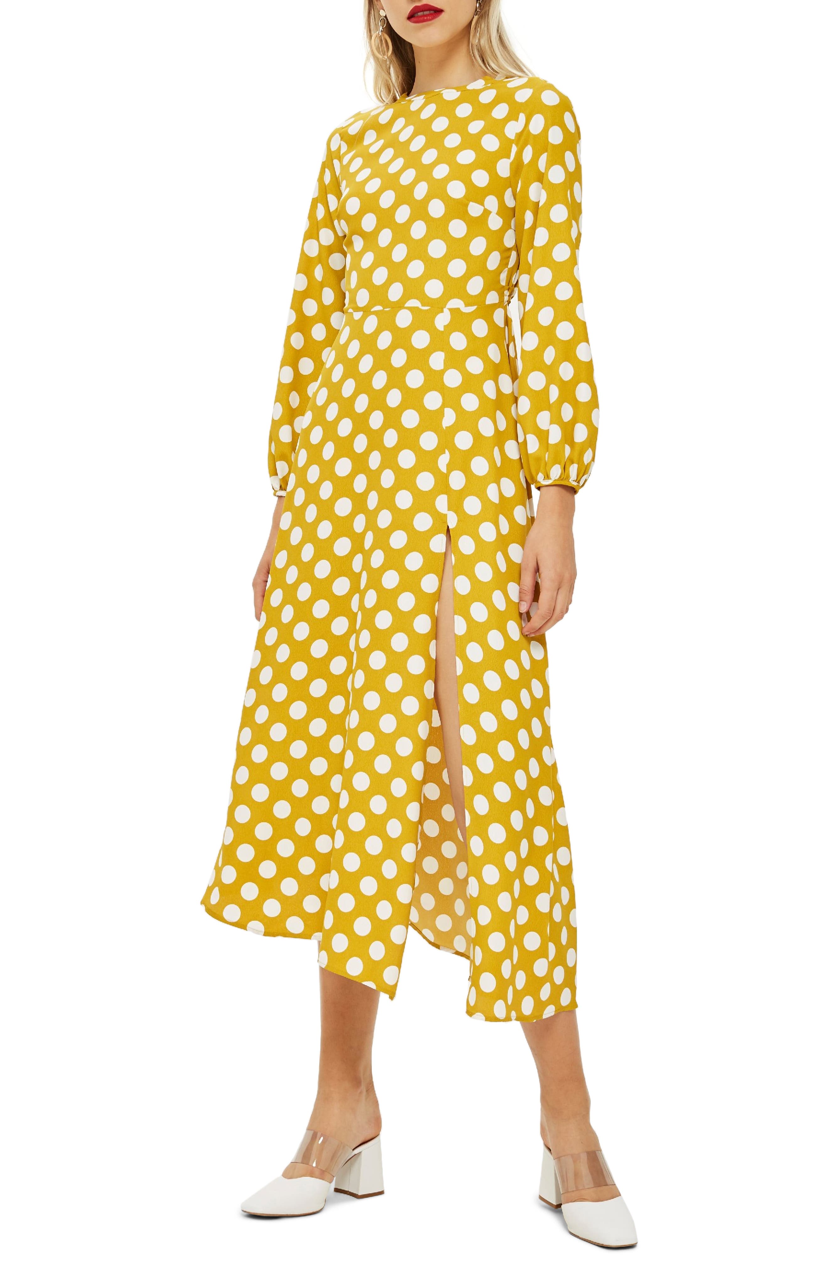 Topshop Open Back Midi Dress, US (fits like 0) - Yellow