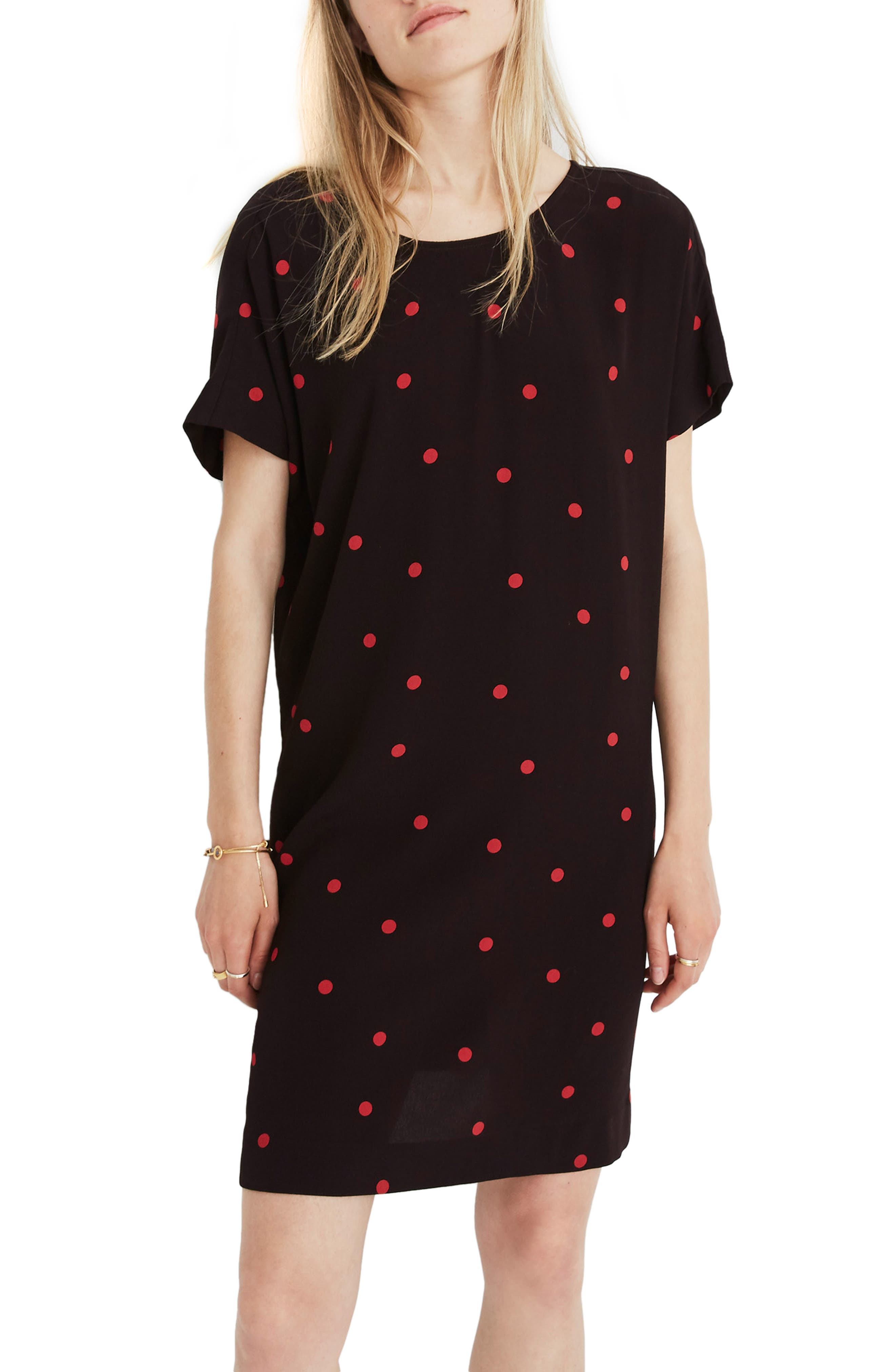 Madewell Downtown Dot Print Tie Back Dress