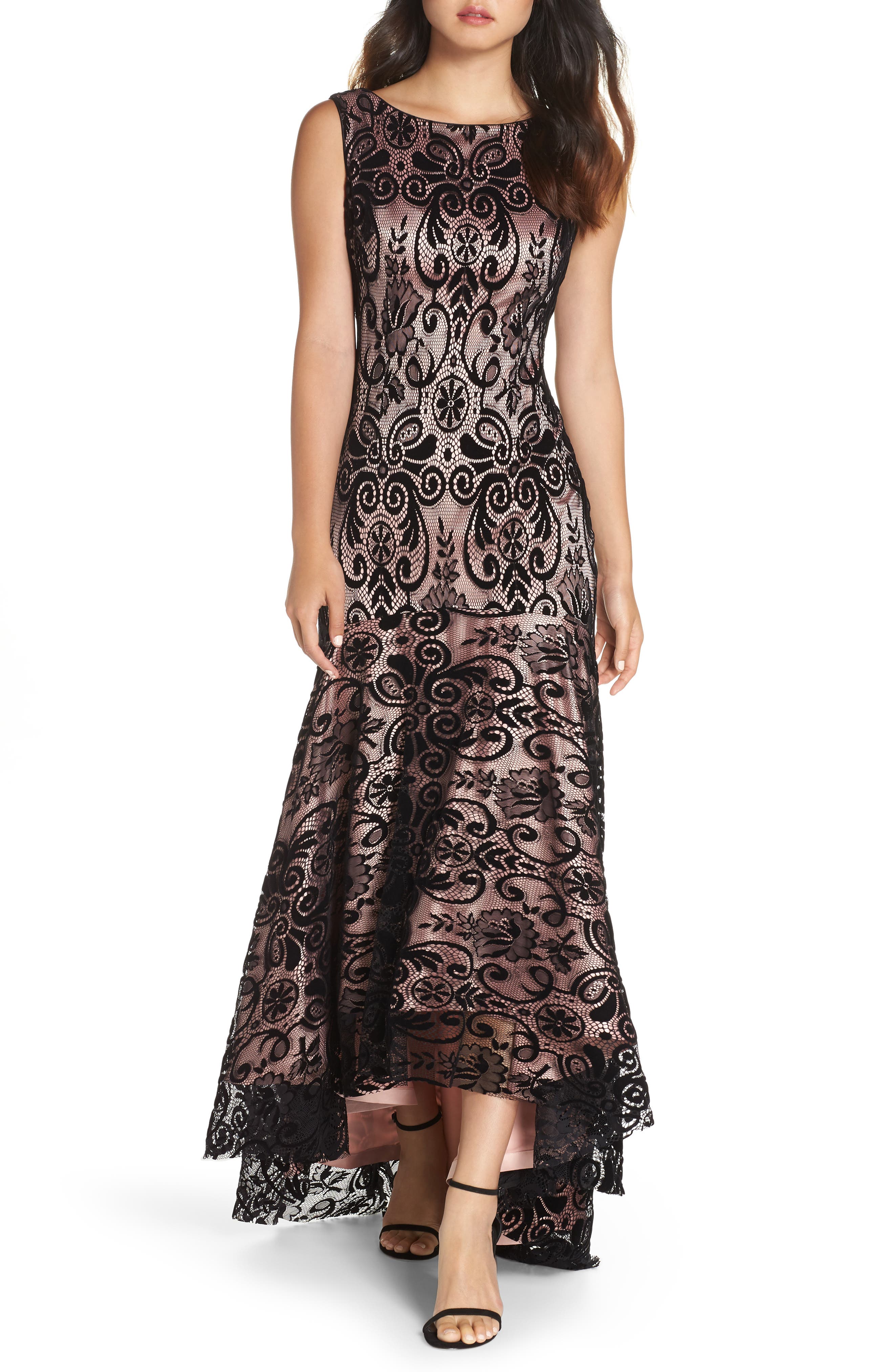 Eliza J High/low Lace Gown, Black