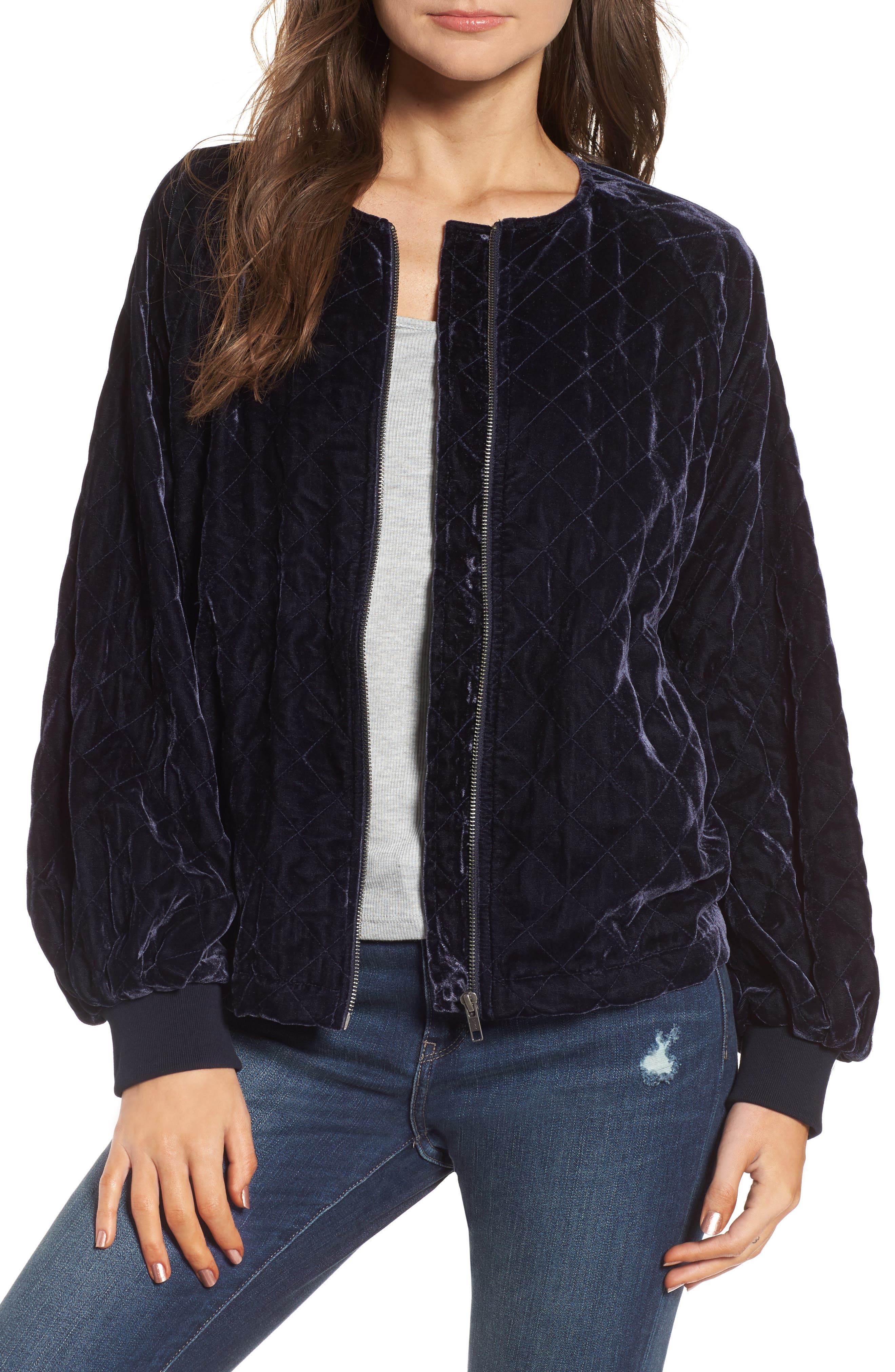 Hinge Quilted Velvet Jacket Nordstrom