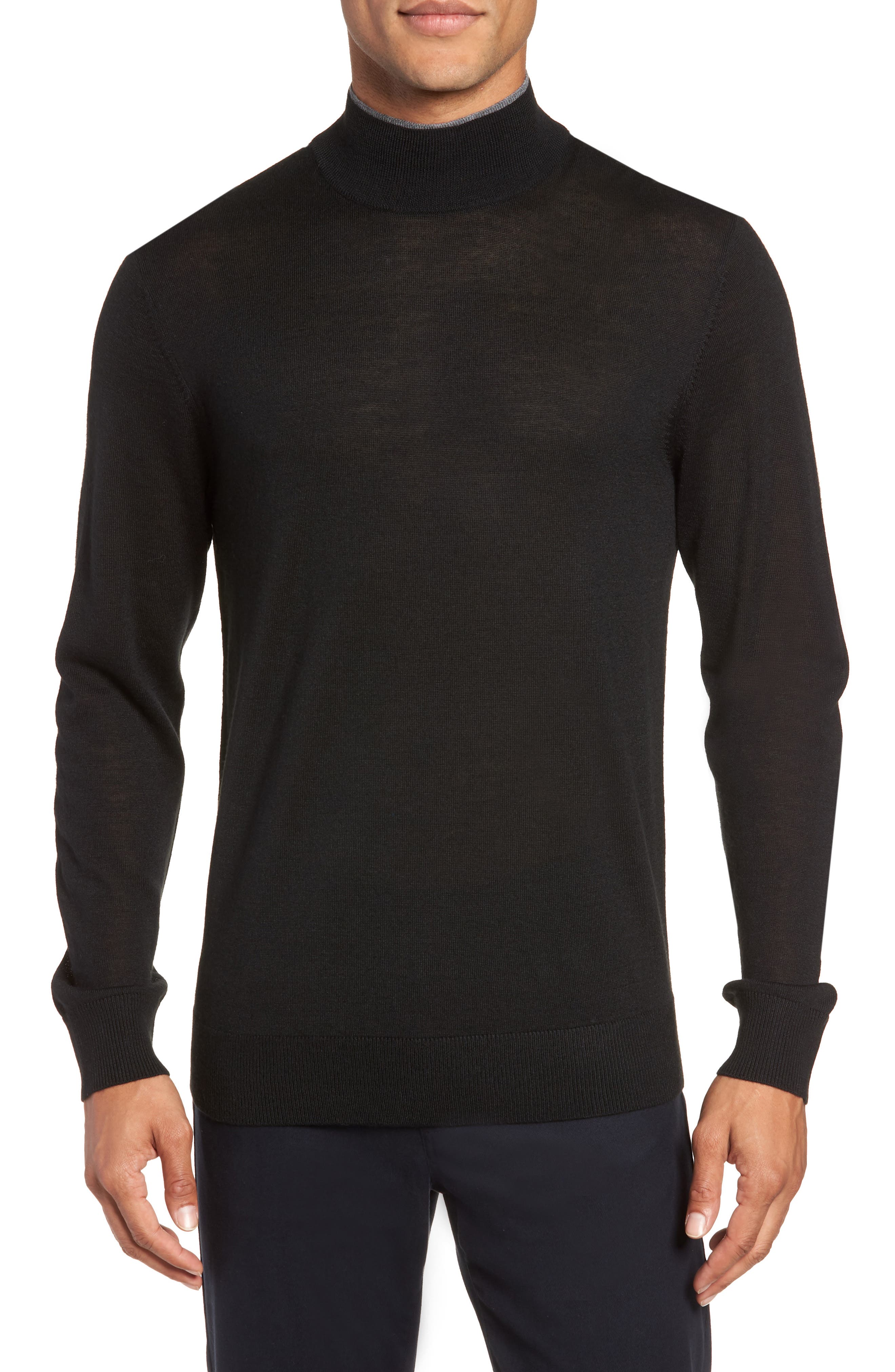 Calibrate Mock Neck Sweater, Black