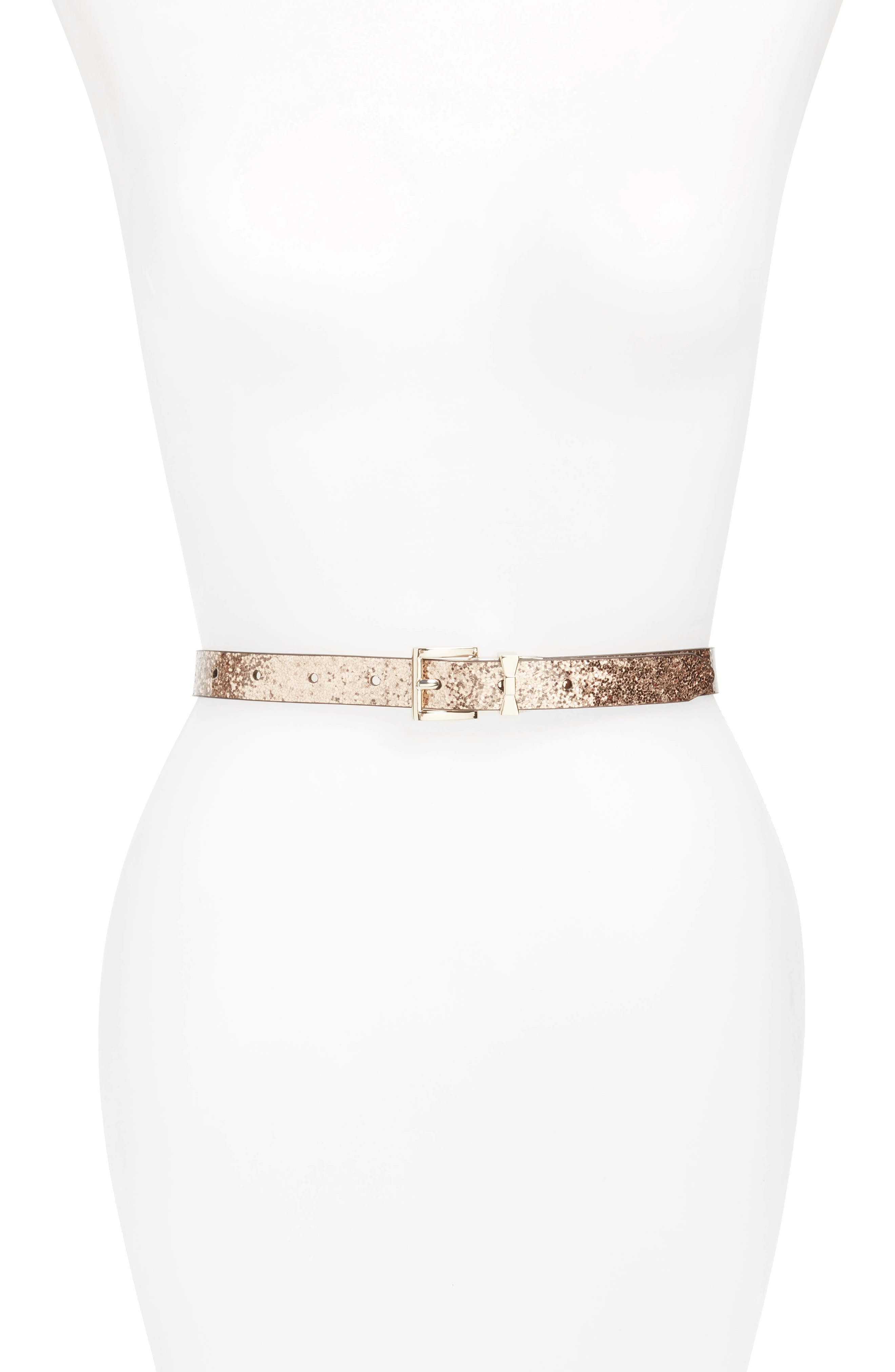 Kate Spade New York Reversible Skinny Belt, Rose Gold/ Warm Vellum