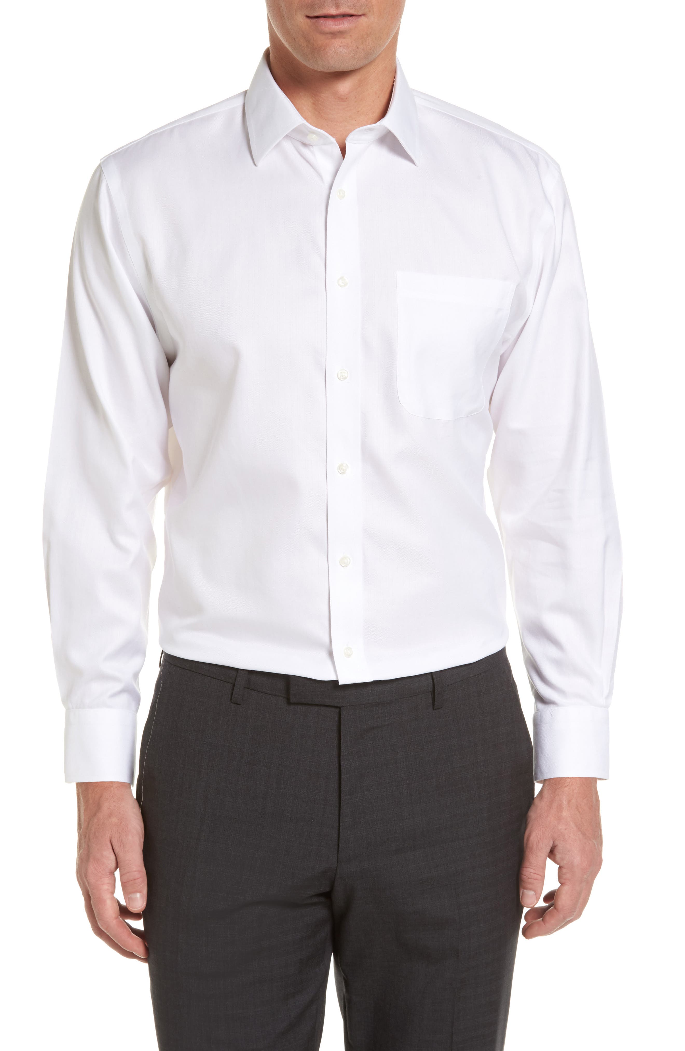 Nordstrom Shop Smartcare(TM) Traditional Fit Herringbone Dress Shirt
