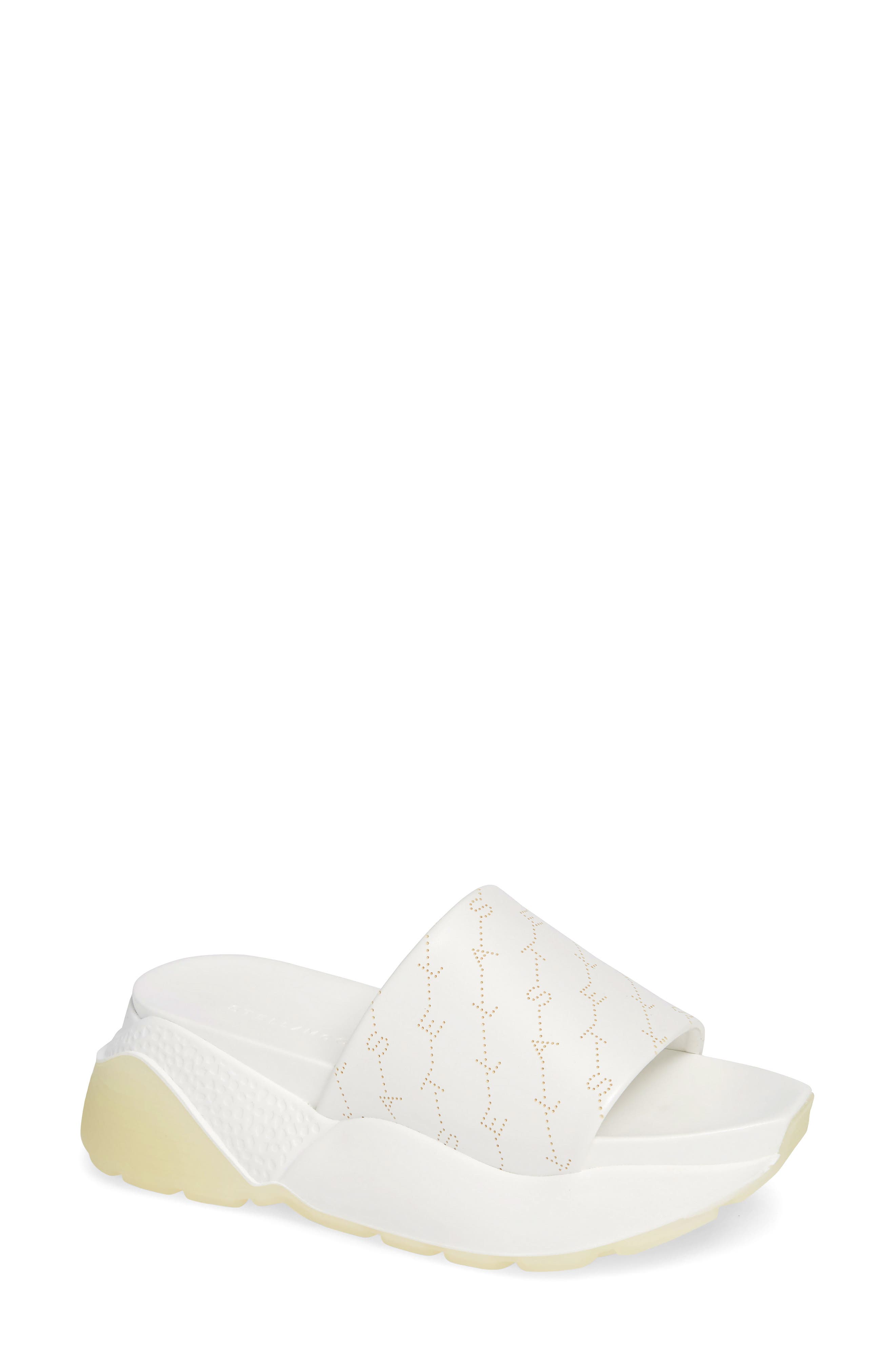 Stella Mccartney Logo Platform Slide Sandal, White