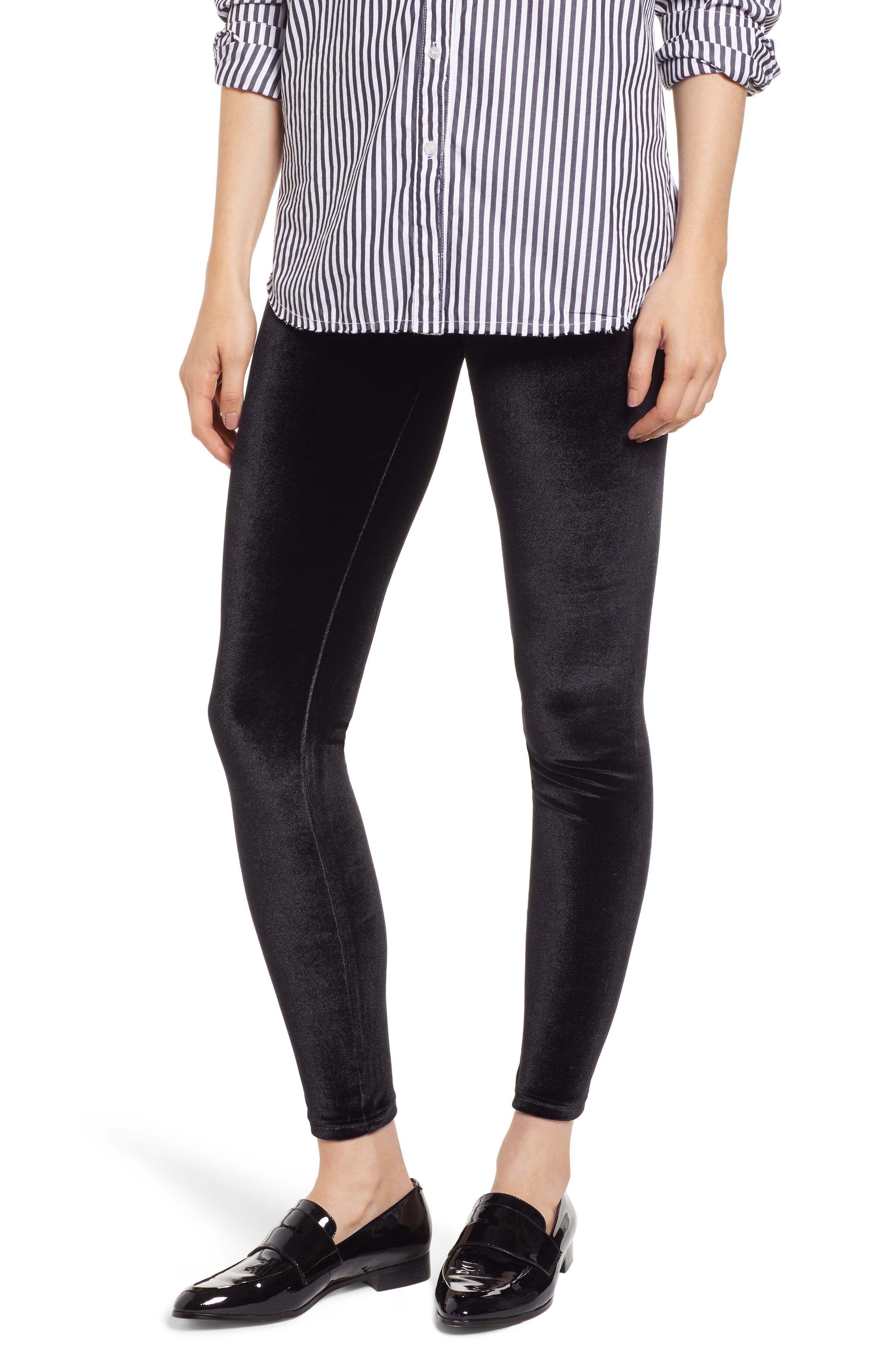 Hue Velvet Leggings, Black