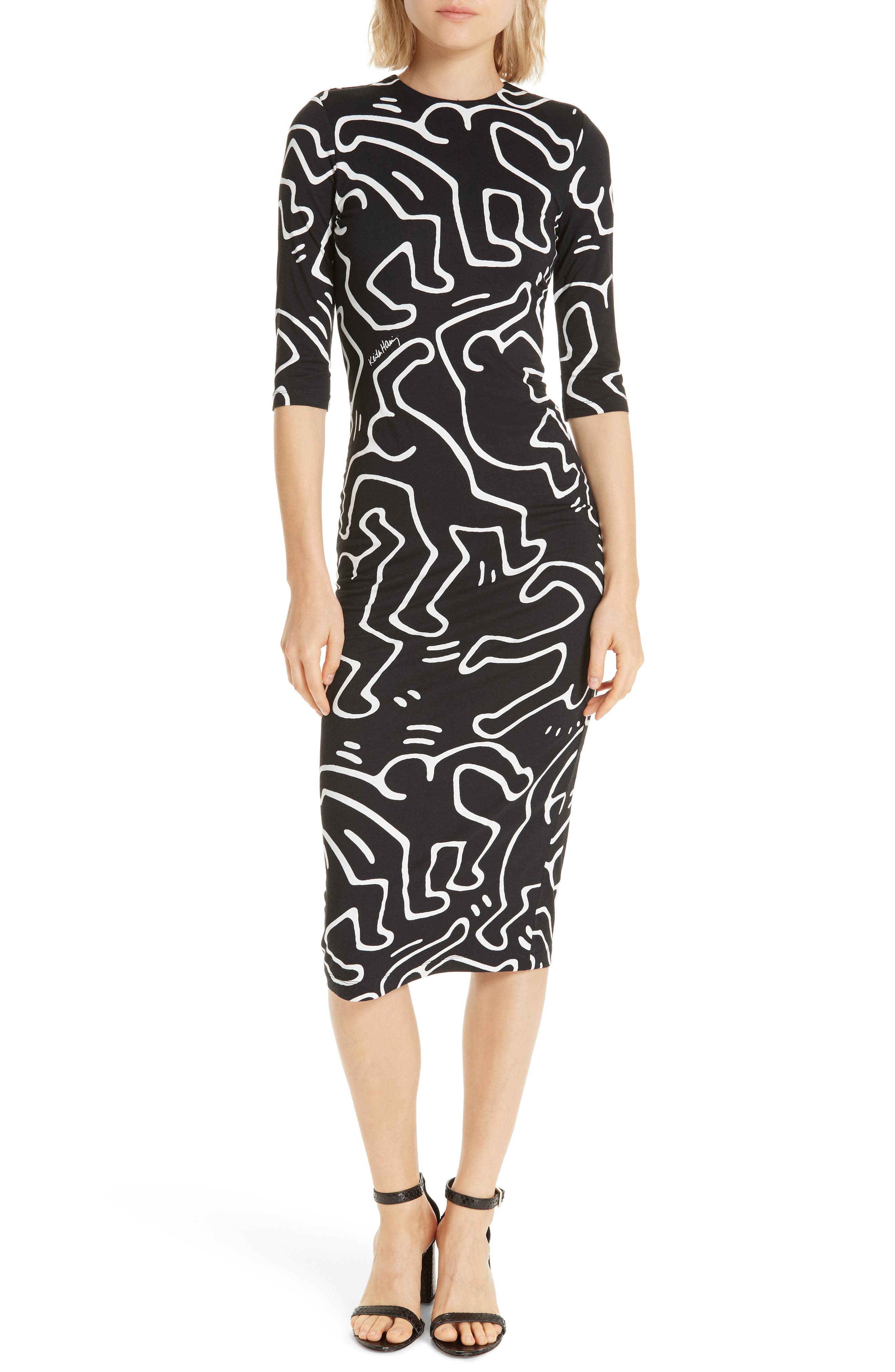 Alice + Olivia X Keith Haring Delora Fitted Dress