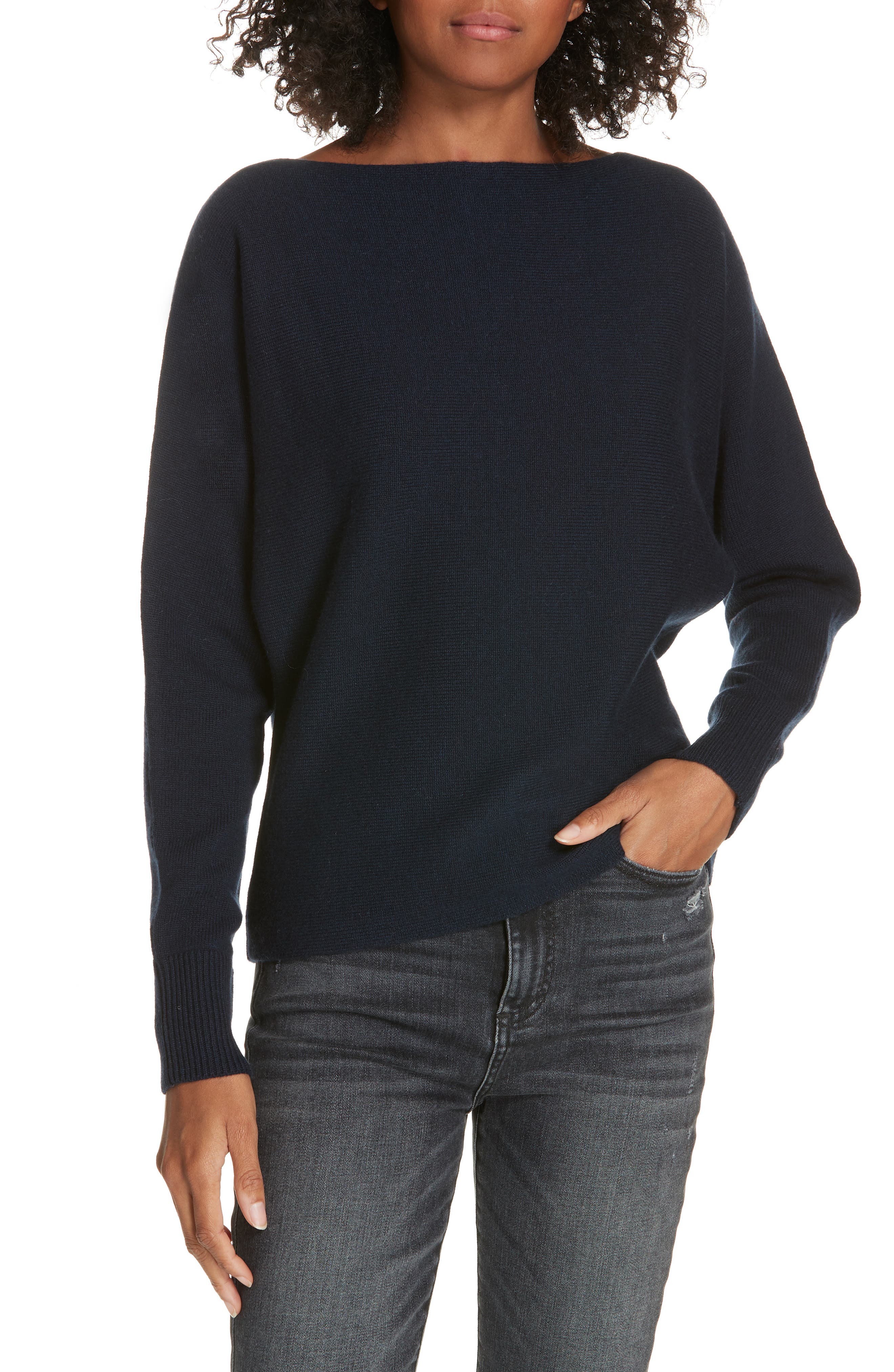 Lewit Wool & Cashmere Dolman Sweater, Blue