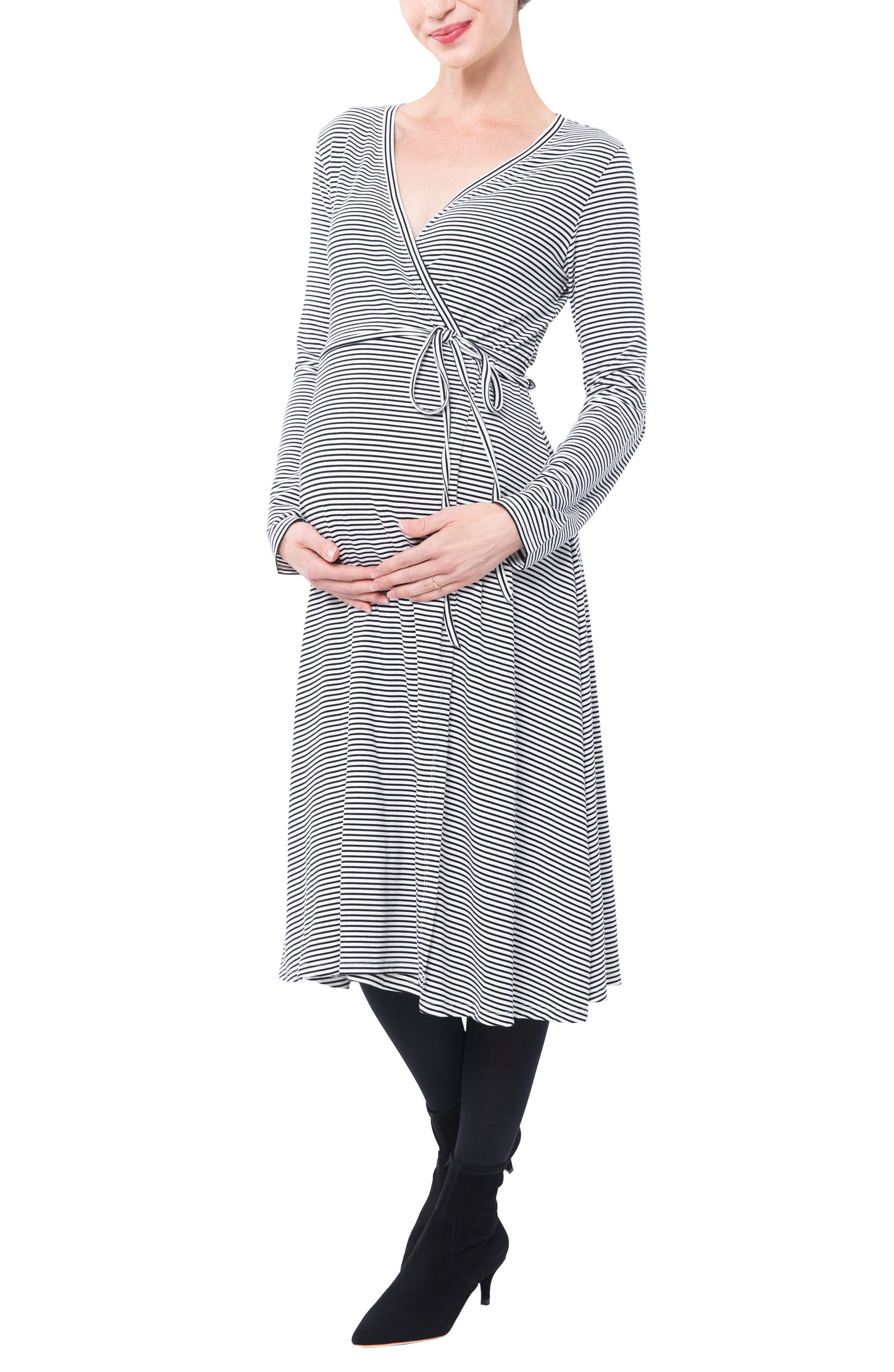 Nom Maternity Tessa Jersey Maternity/nursing Wrap Dress, Black