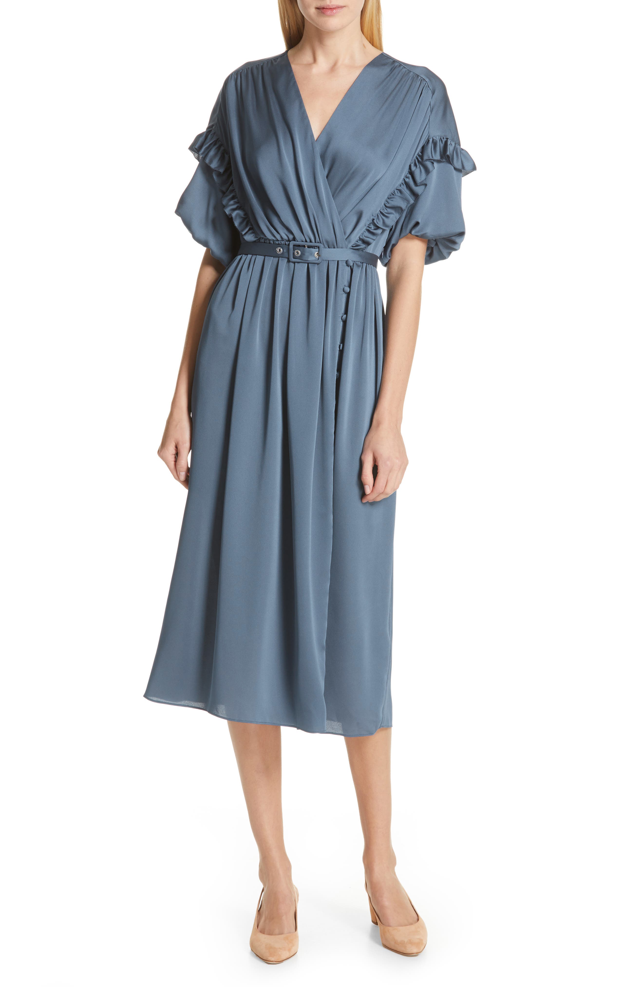 Kate Spade New York Satin Midi Dress, Blue