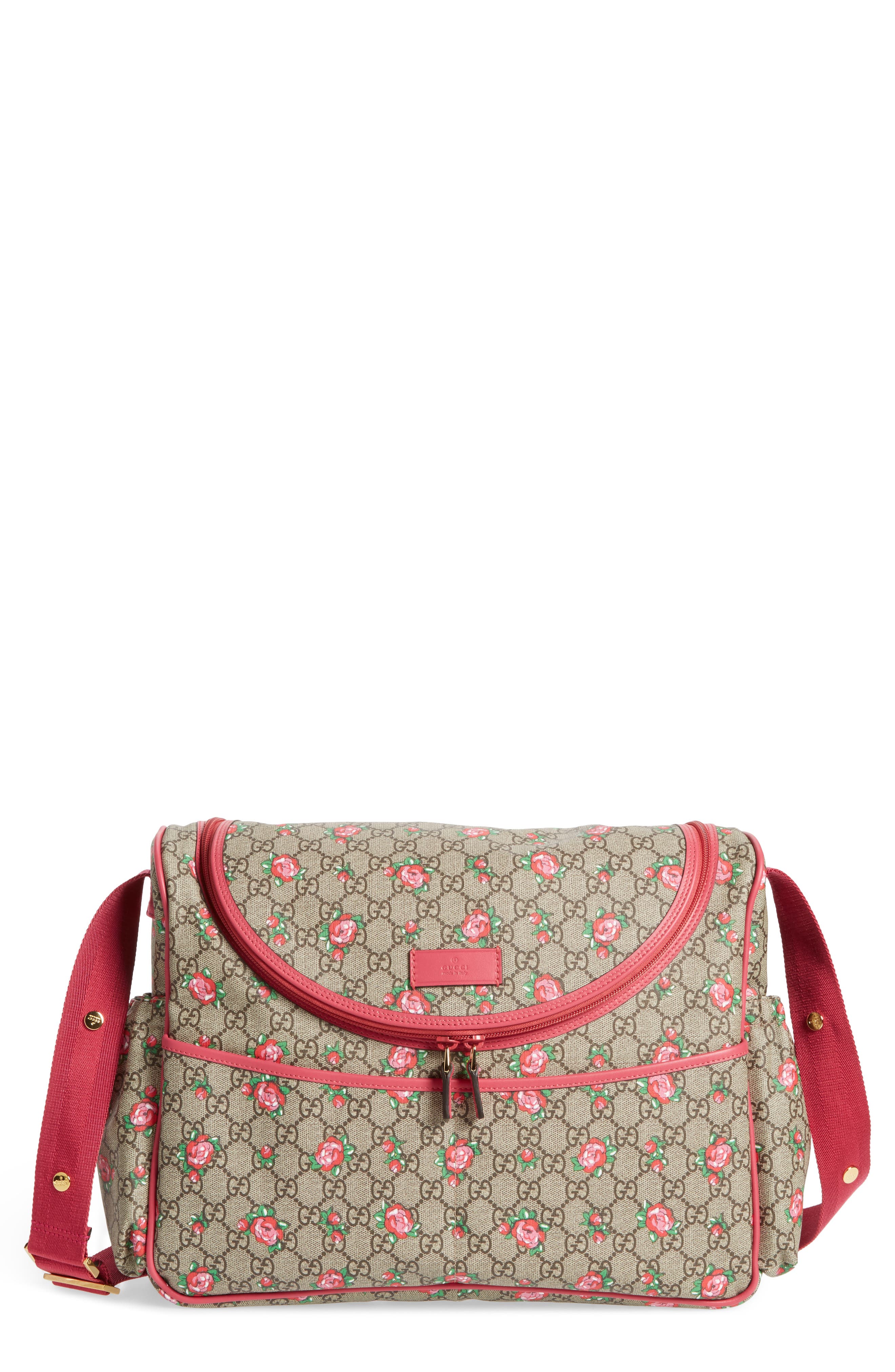 gucci diaper bag with roses