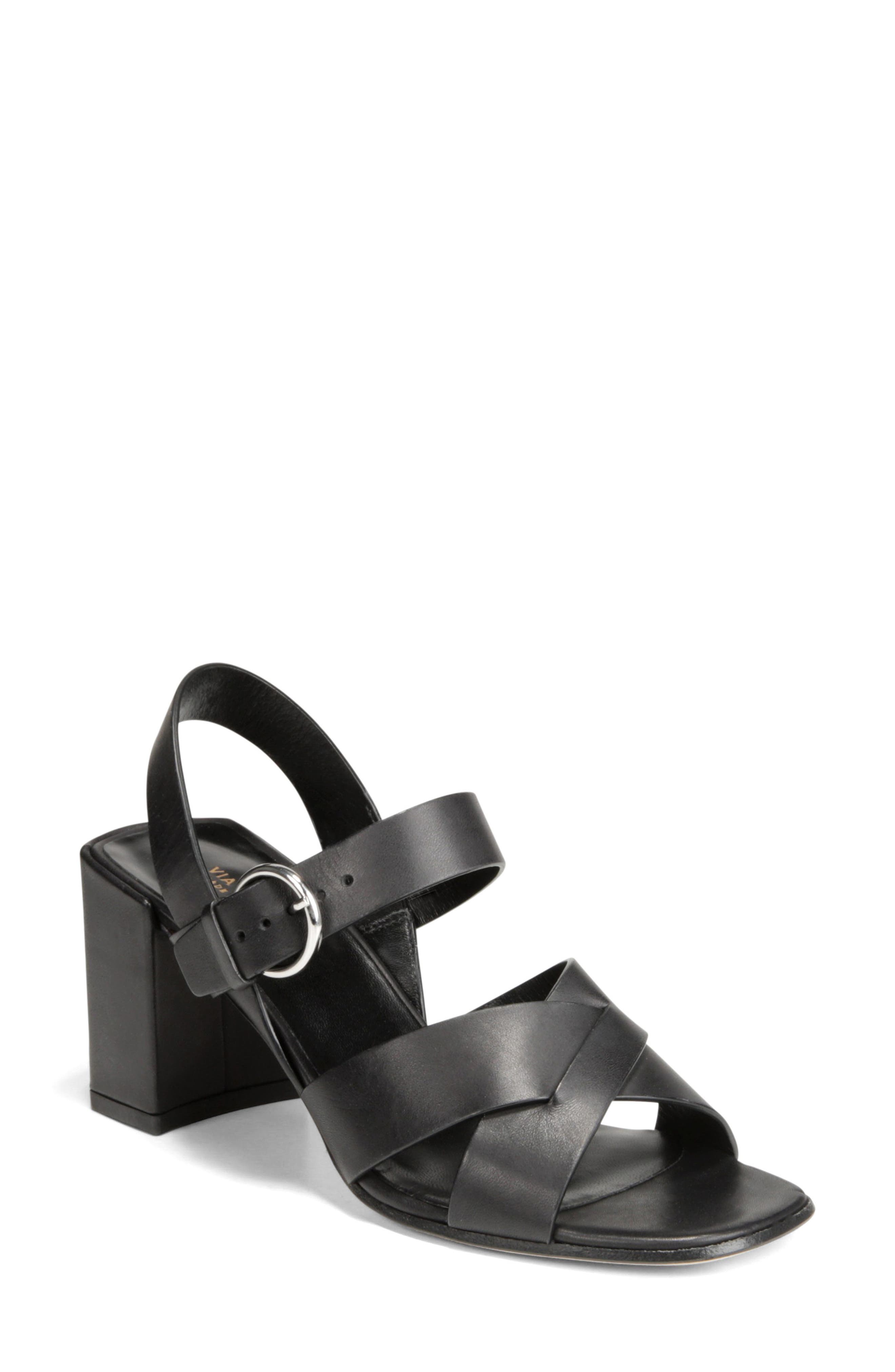 Via Spiga Opal Quarter Strap Sandal, Black