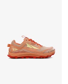 Orange Altra trail running shoe for women.