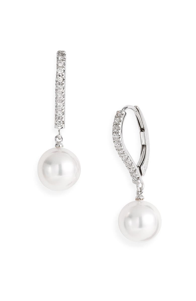 Mikimoto Diamond Akoya Cultured Pearl Earrings Nordstrom Diamond Akoya Cultured Pearl Earrings