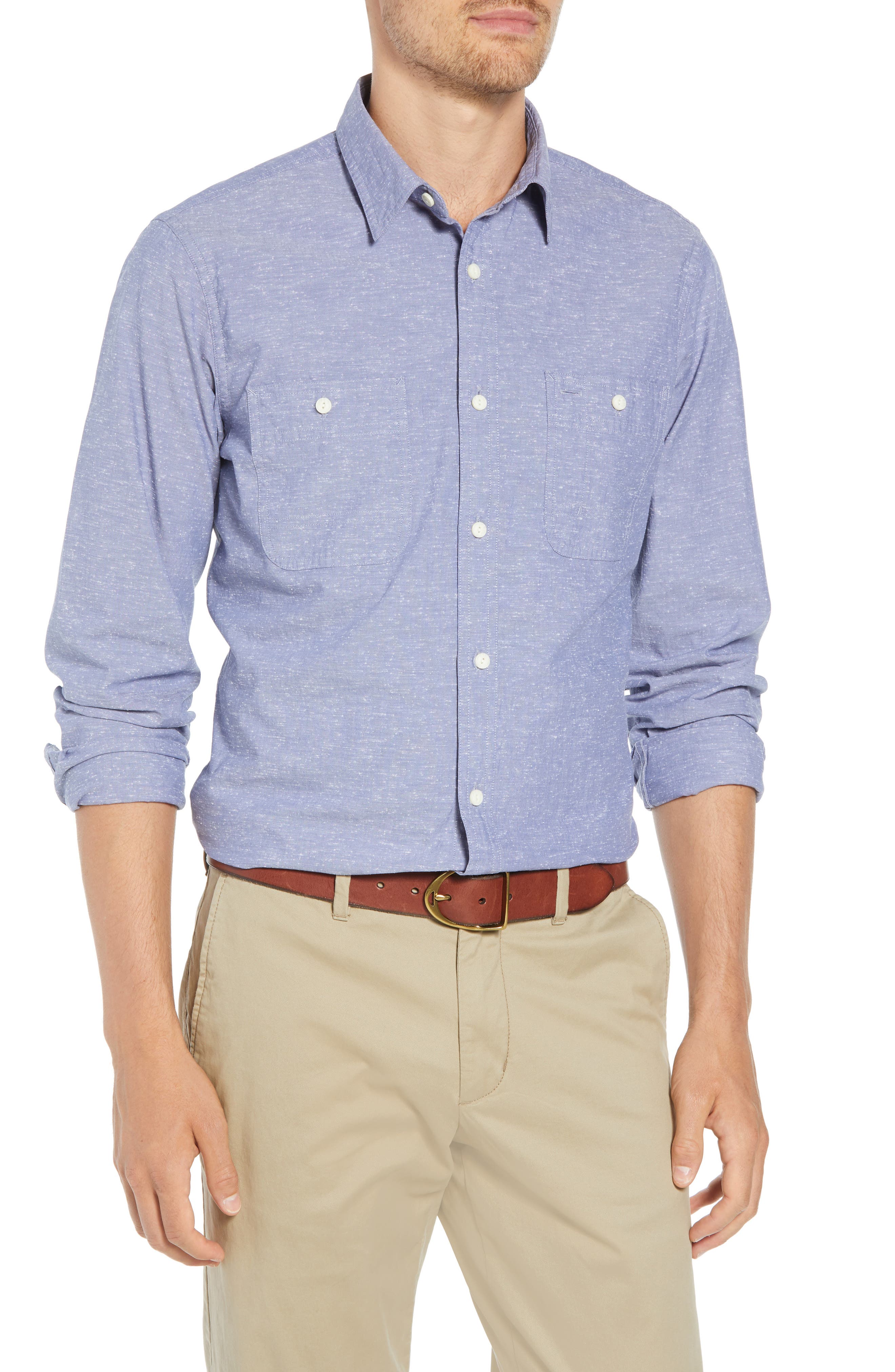 1901 Workwear Chambray Sport Shirt, Blue