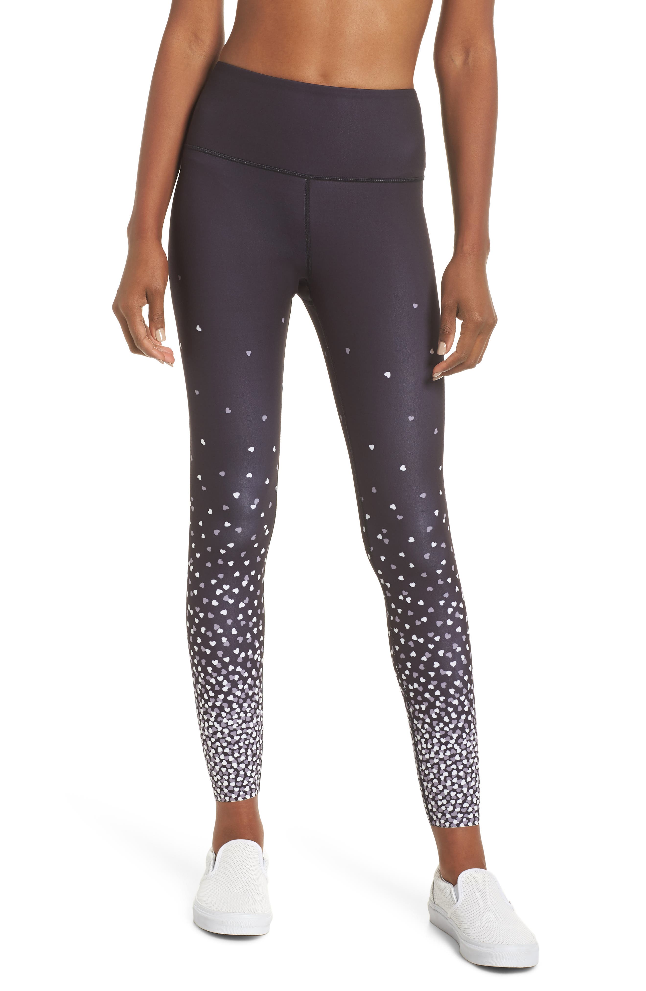 Kate Spade New York Falling Hearts Leggings, Black