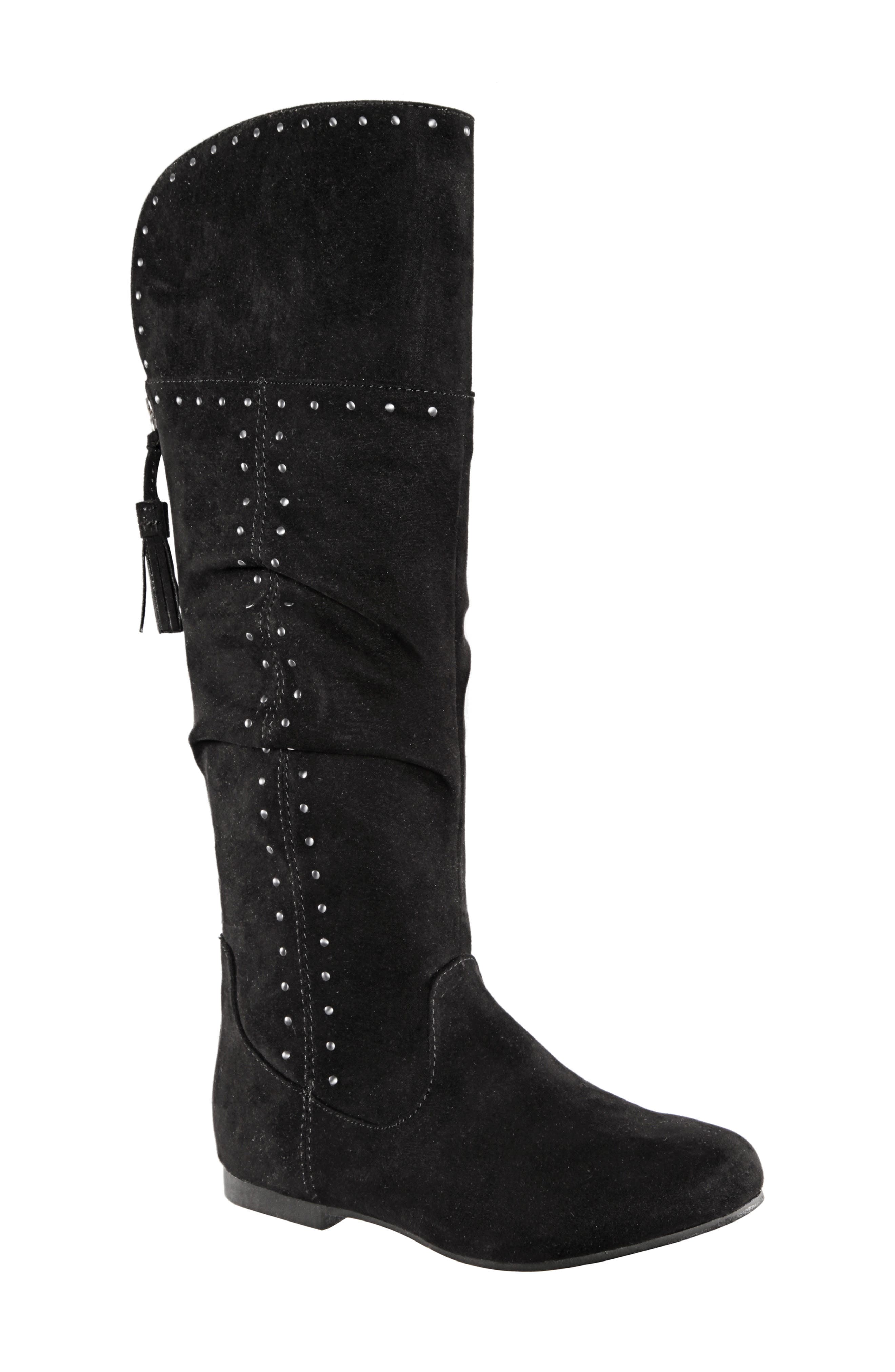 UPC 794378366829 product image for Girl's Nina Gem Slouchy Studded Boot, Size 3 M - Black | upcitemdb.com