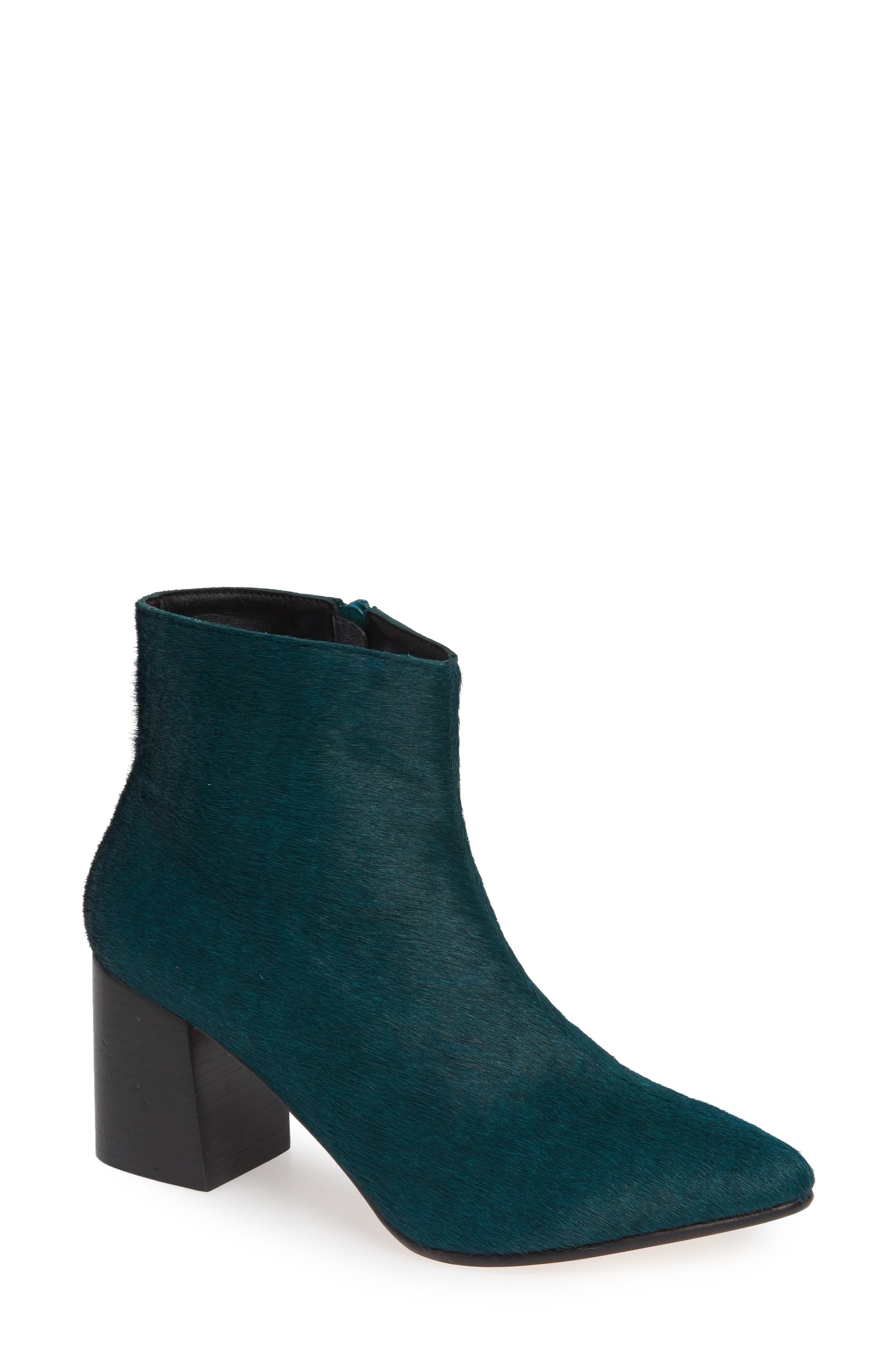 Huma Blanco Vania Genuine Calf Hair Pointed Toe Bootie, Green