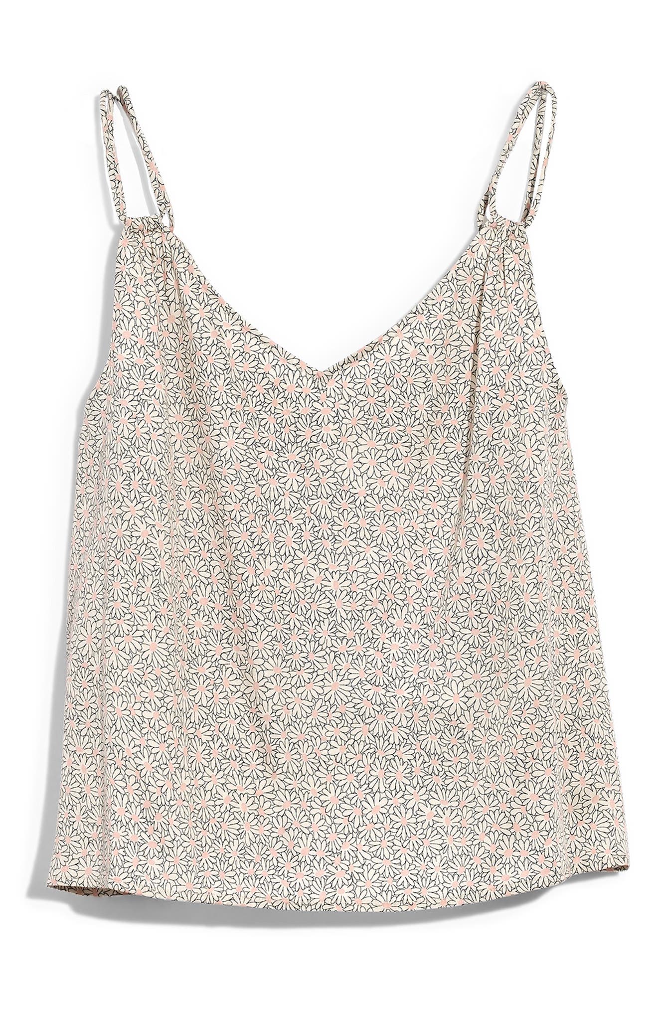 Madewell Daisy Patch Satin Pajama Camisole, Beige
