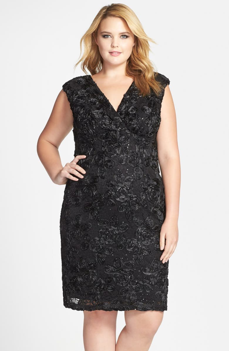 Marina Soutache Embroidered Lace Dress (Plus Size) | Nordstrom