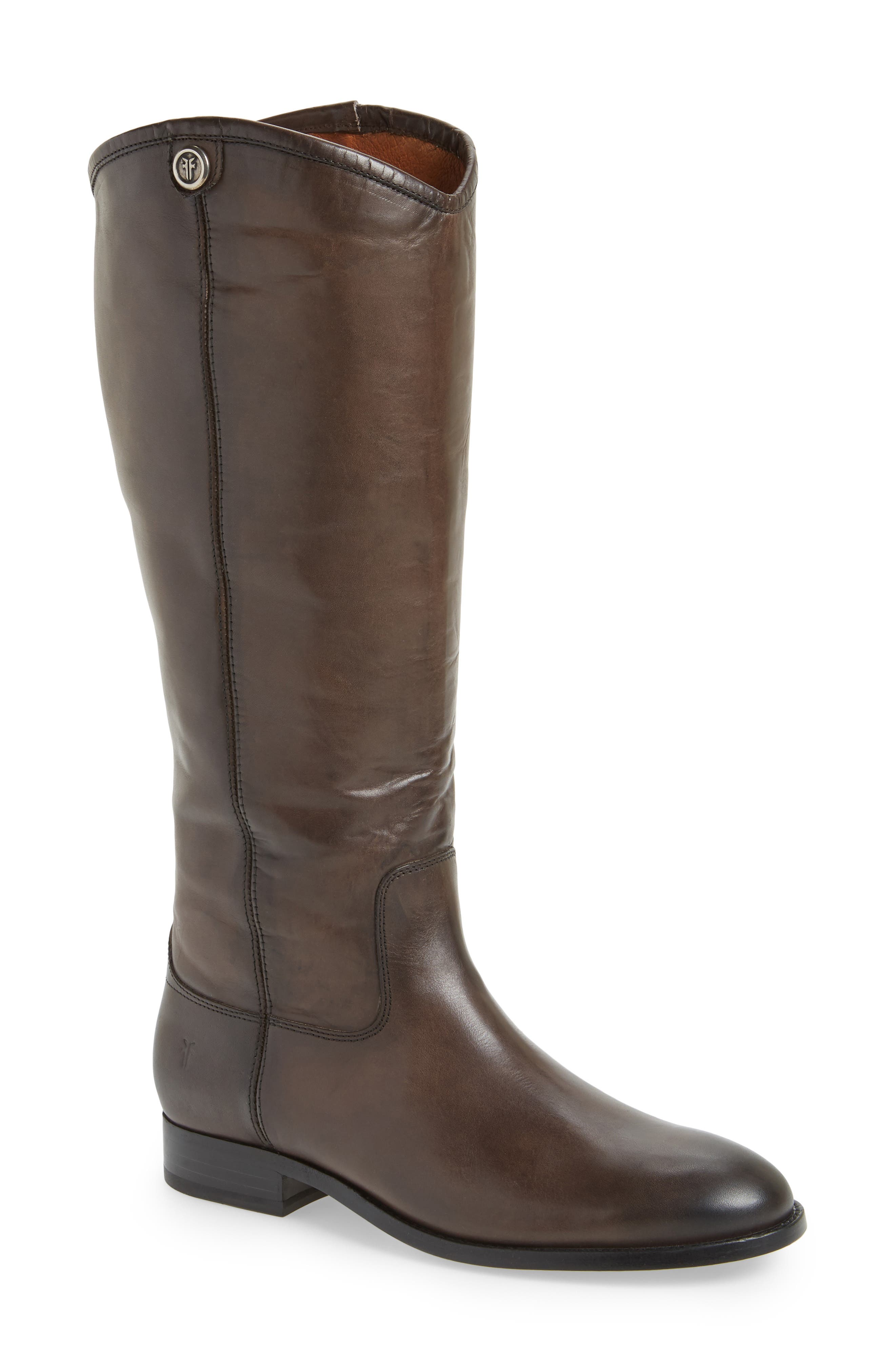 Frye Melissa Button 2 Knee High Boot, Regular Calf- Brown