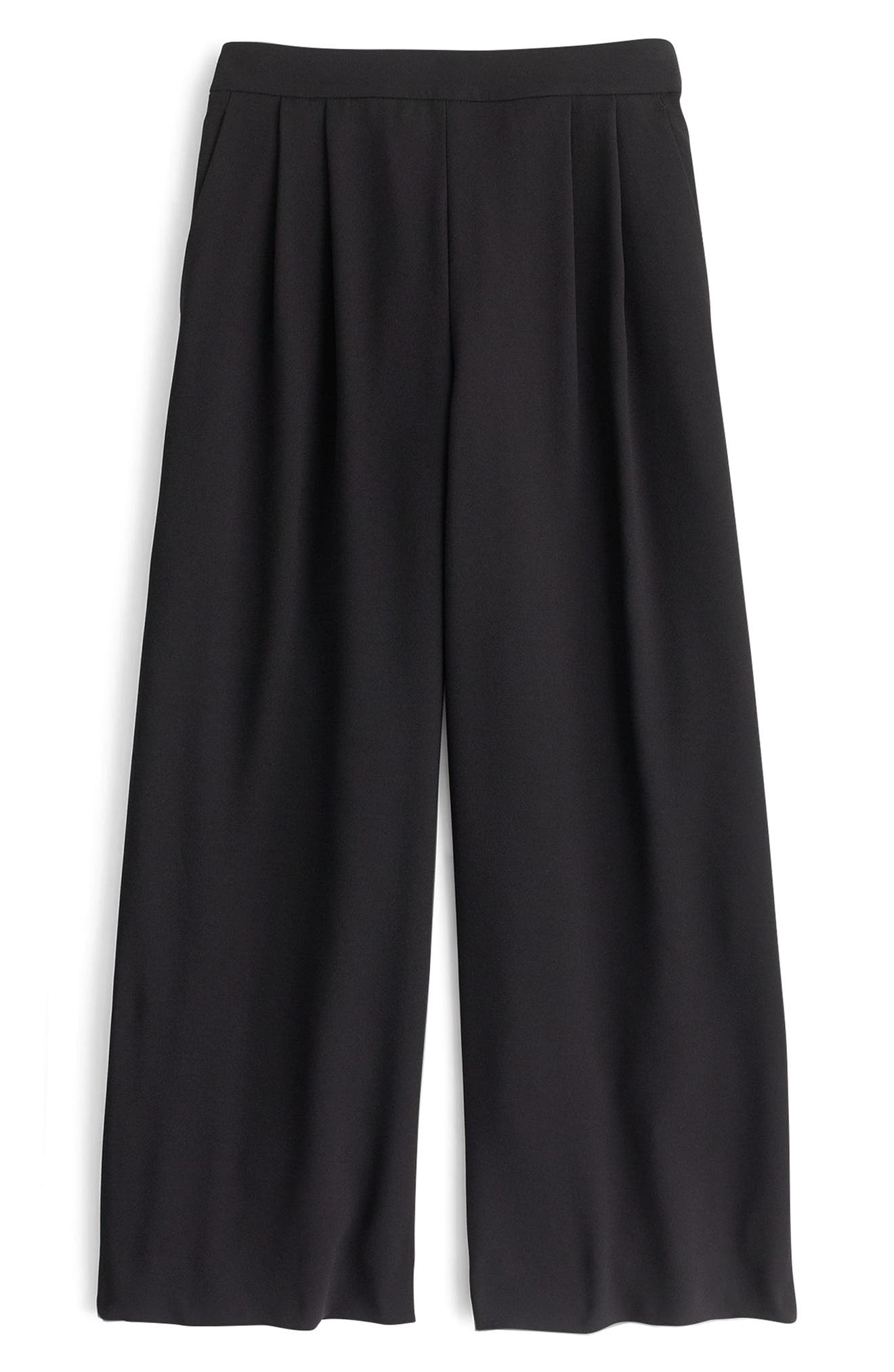 J.crew Wide Leg Crop Pants, Black