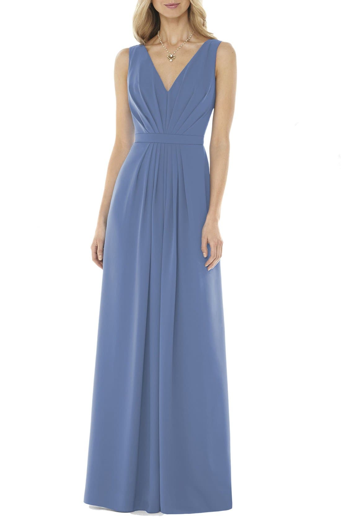Social Bridesmaids V-Neck Georgette Gown