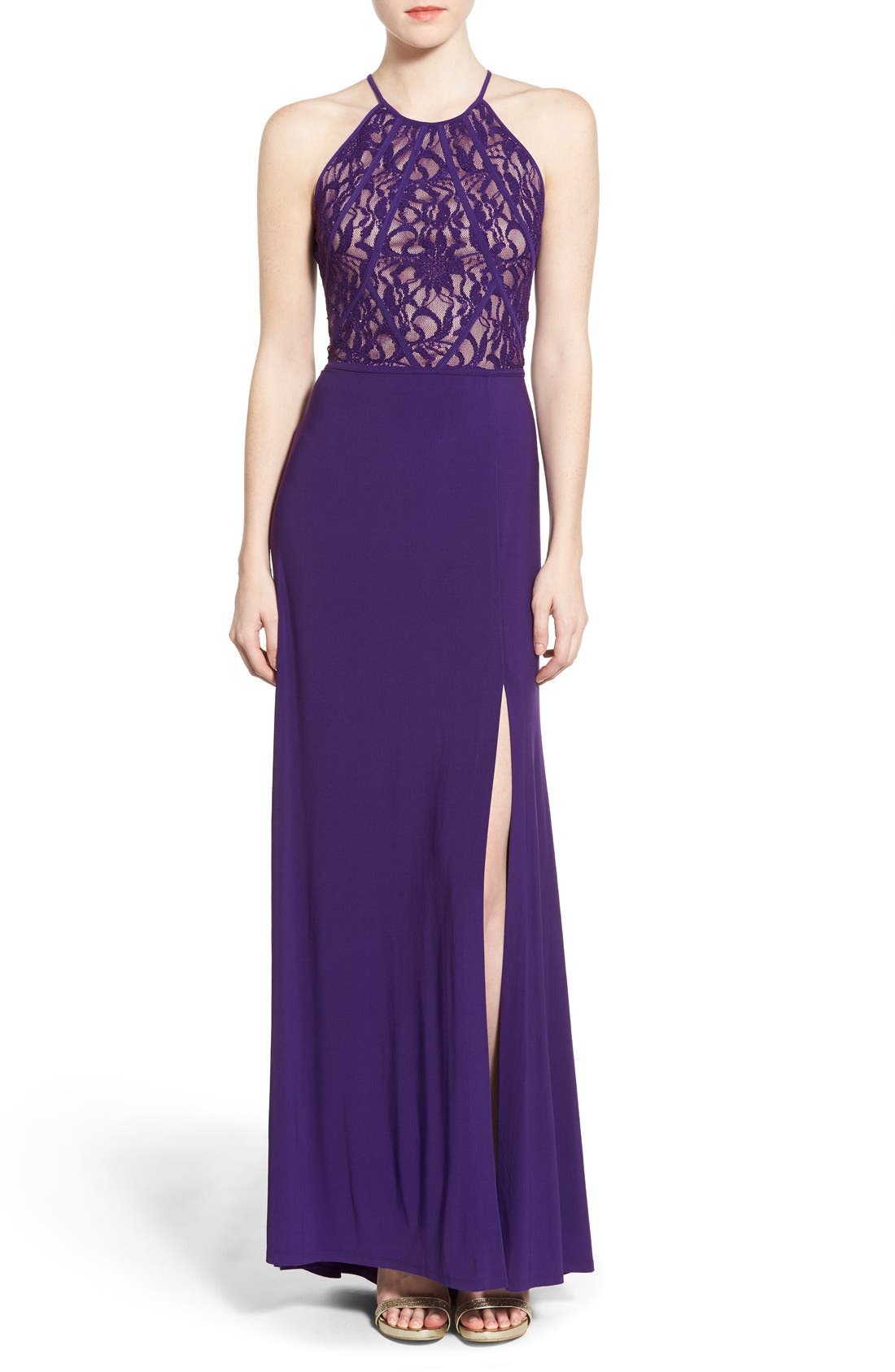 & Co. 'Avery' Lace Bodice High Neck Gown Nordstrom