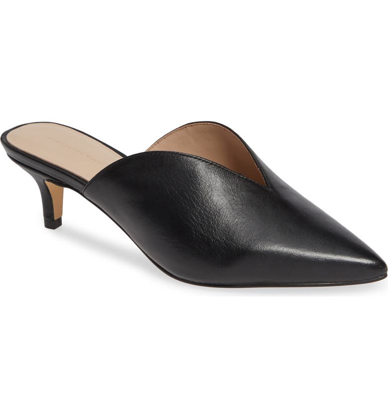 Utopia Kitten Heel Mule, Main, color, BLACK LEATHER