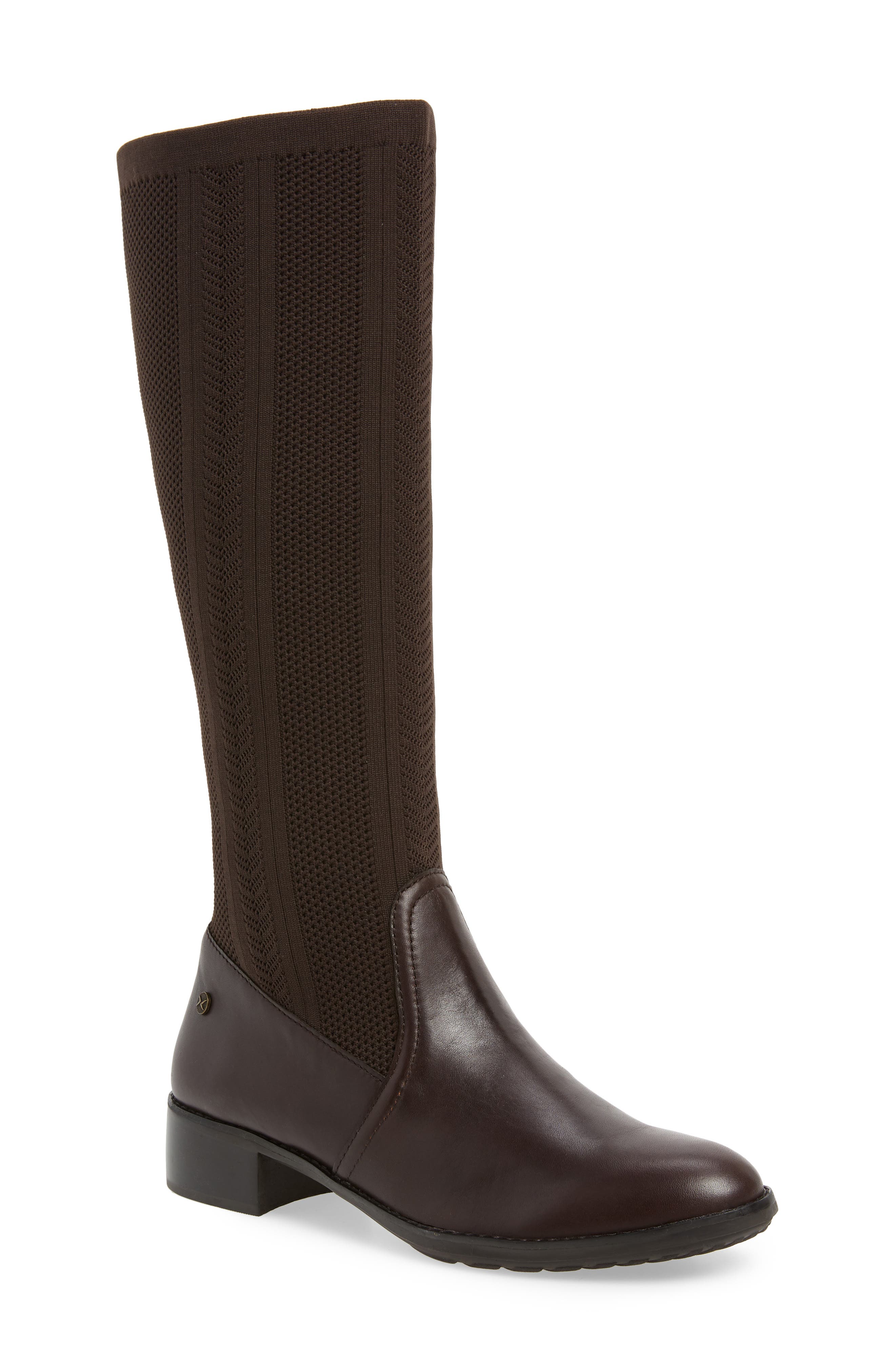 Aetrex Belle Sock Knit Shaft Boot - Brown