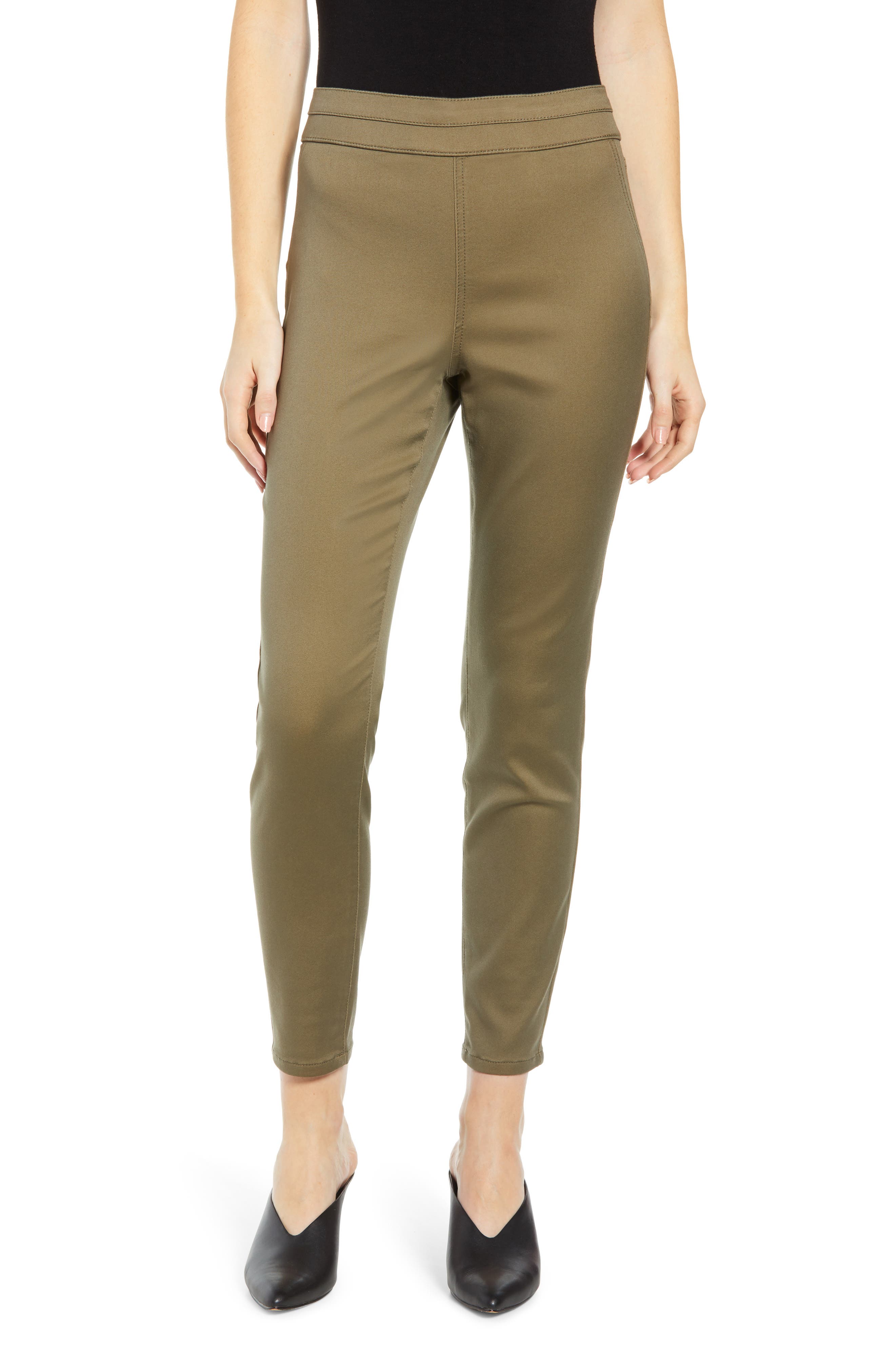 Tinsel High Waist Sateen Ankle Leggings, 7 - Green