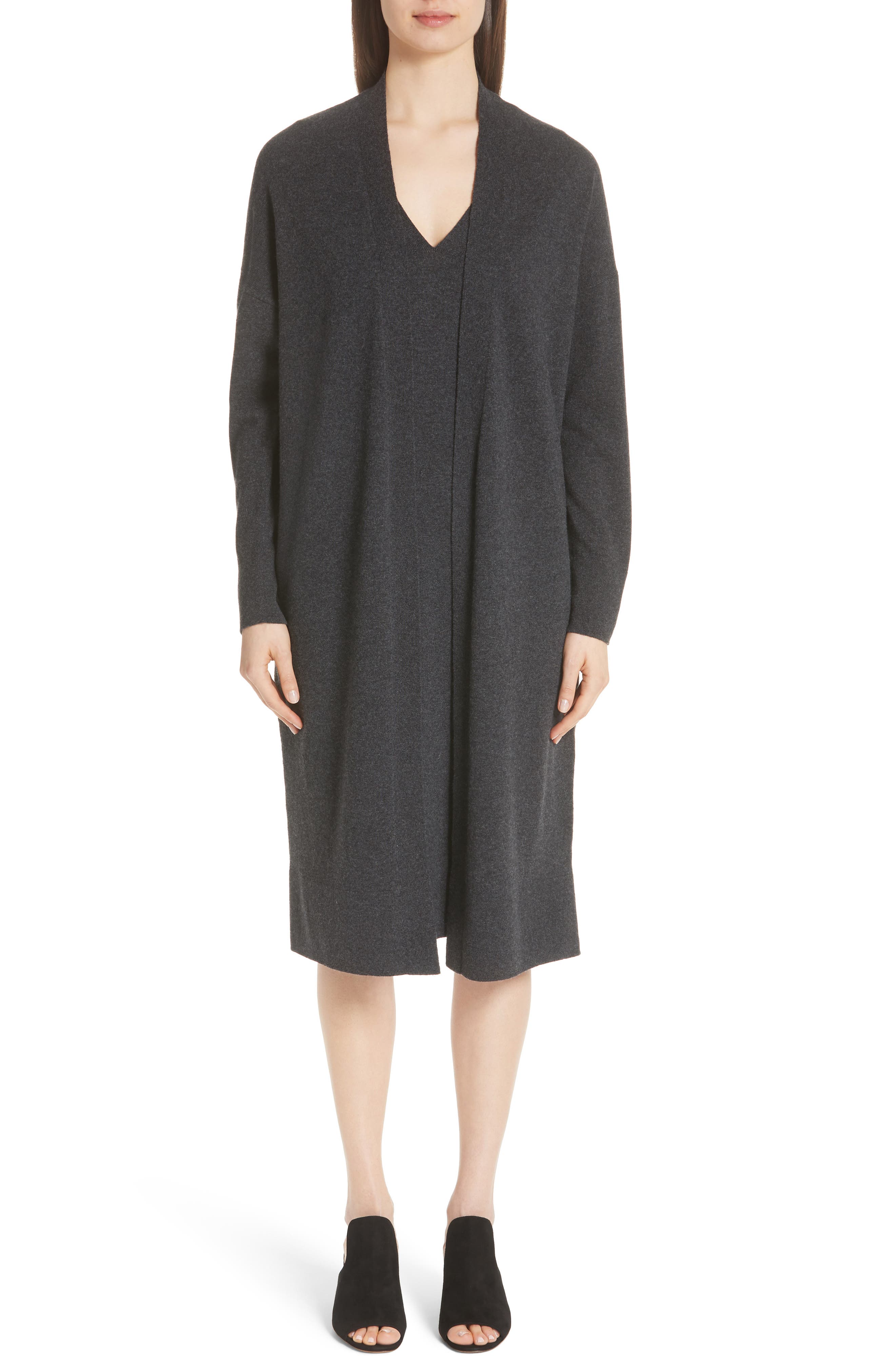 Lafayette 148 New York Merino Wool & Cashmere Cardigan, Grey