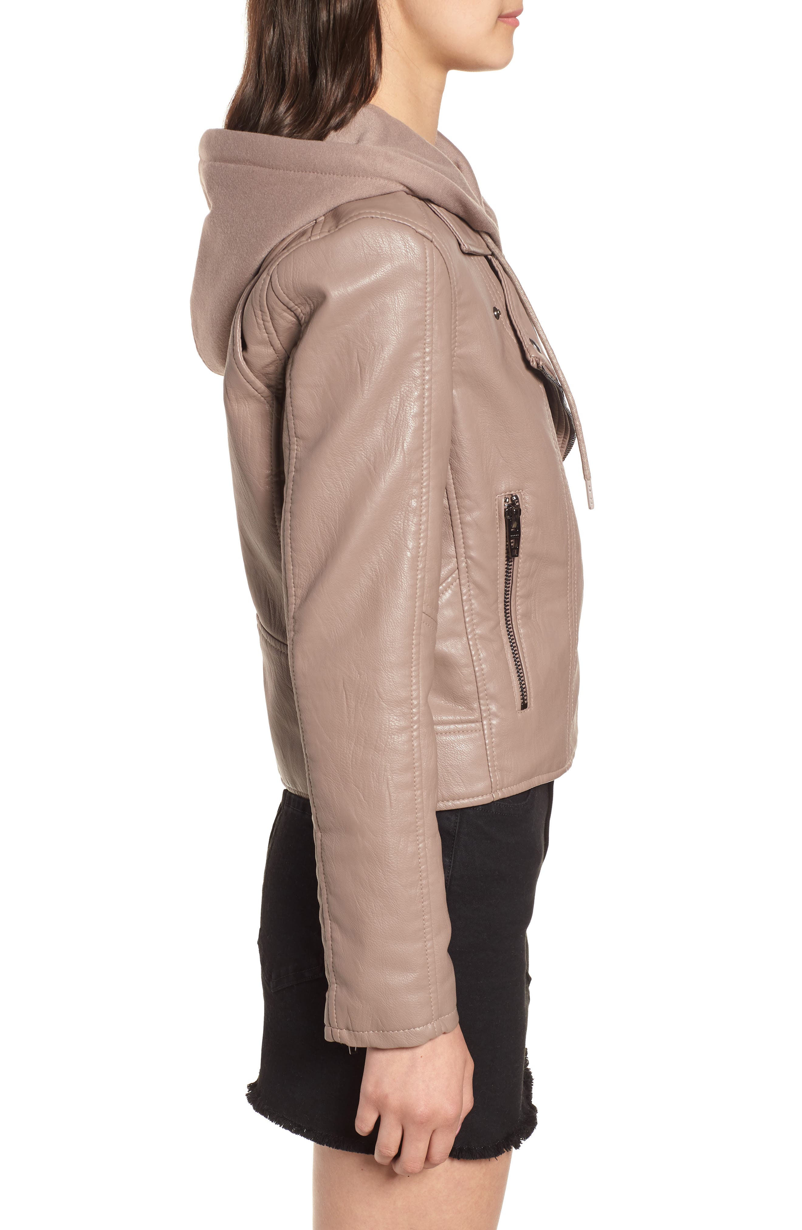 Meant to be moto jacket with removable shop hood blanknyc