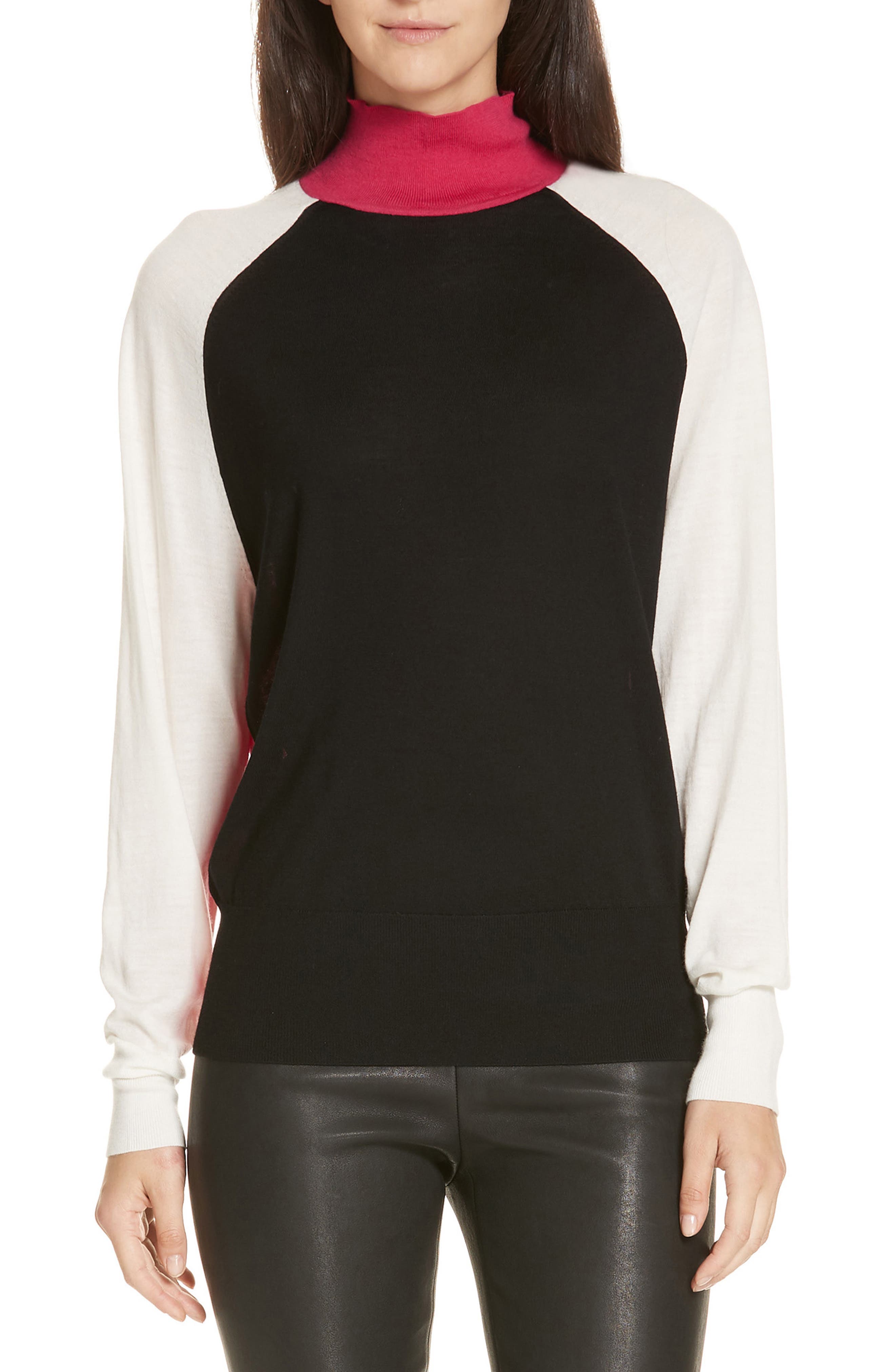 Boss Fanarea Tricolor Wool Pullover, Black