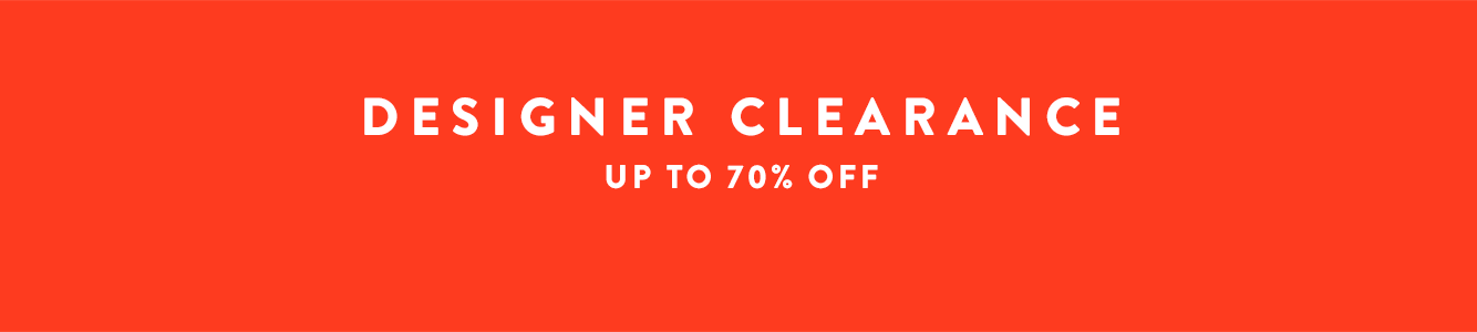 Designer Clearance: up to 70% off.