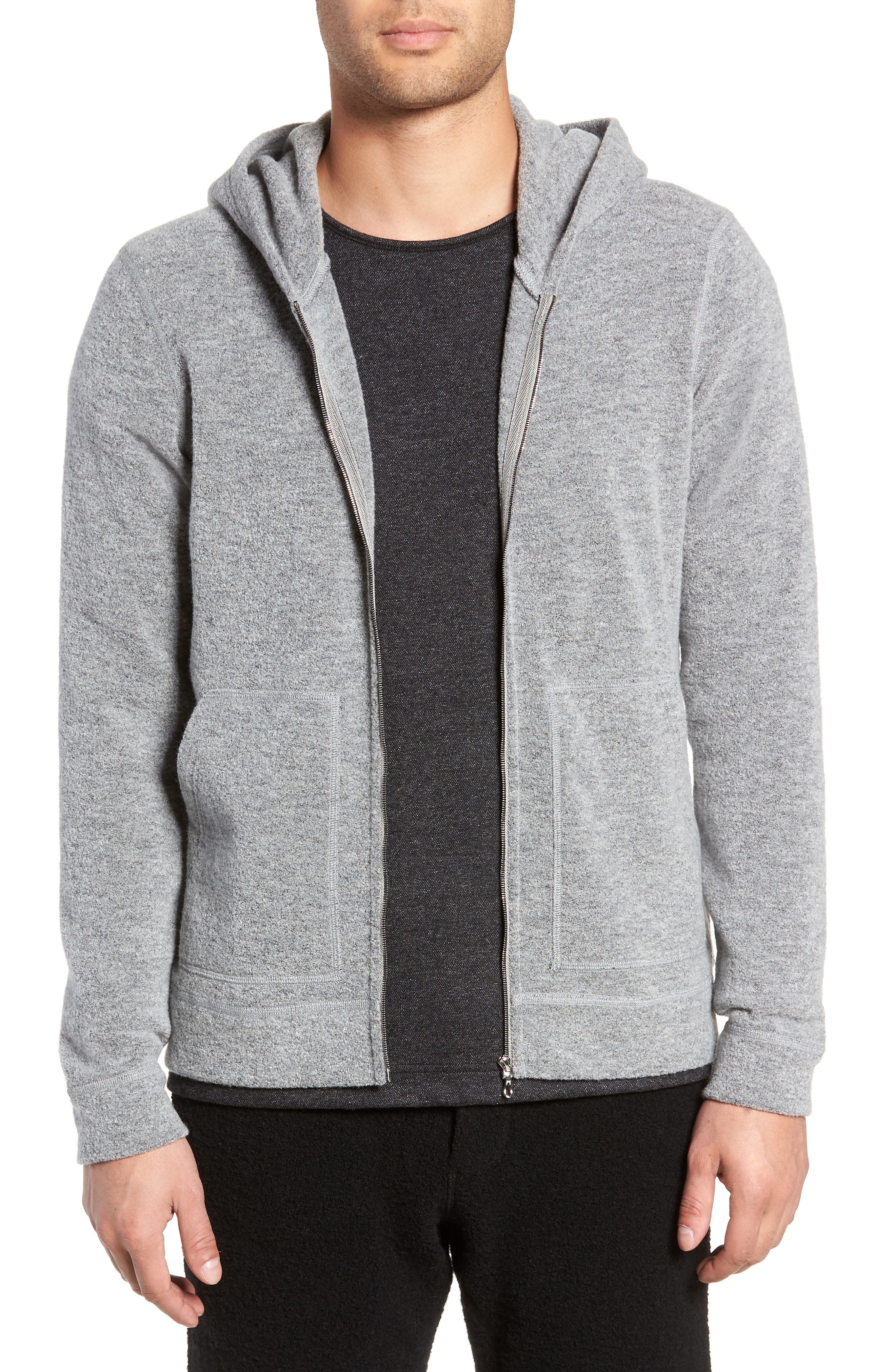 wings + horns Felted Wool Zip Hoodie Nordstrom