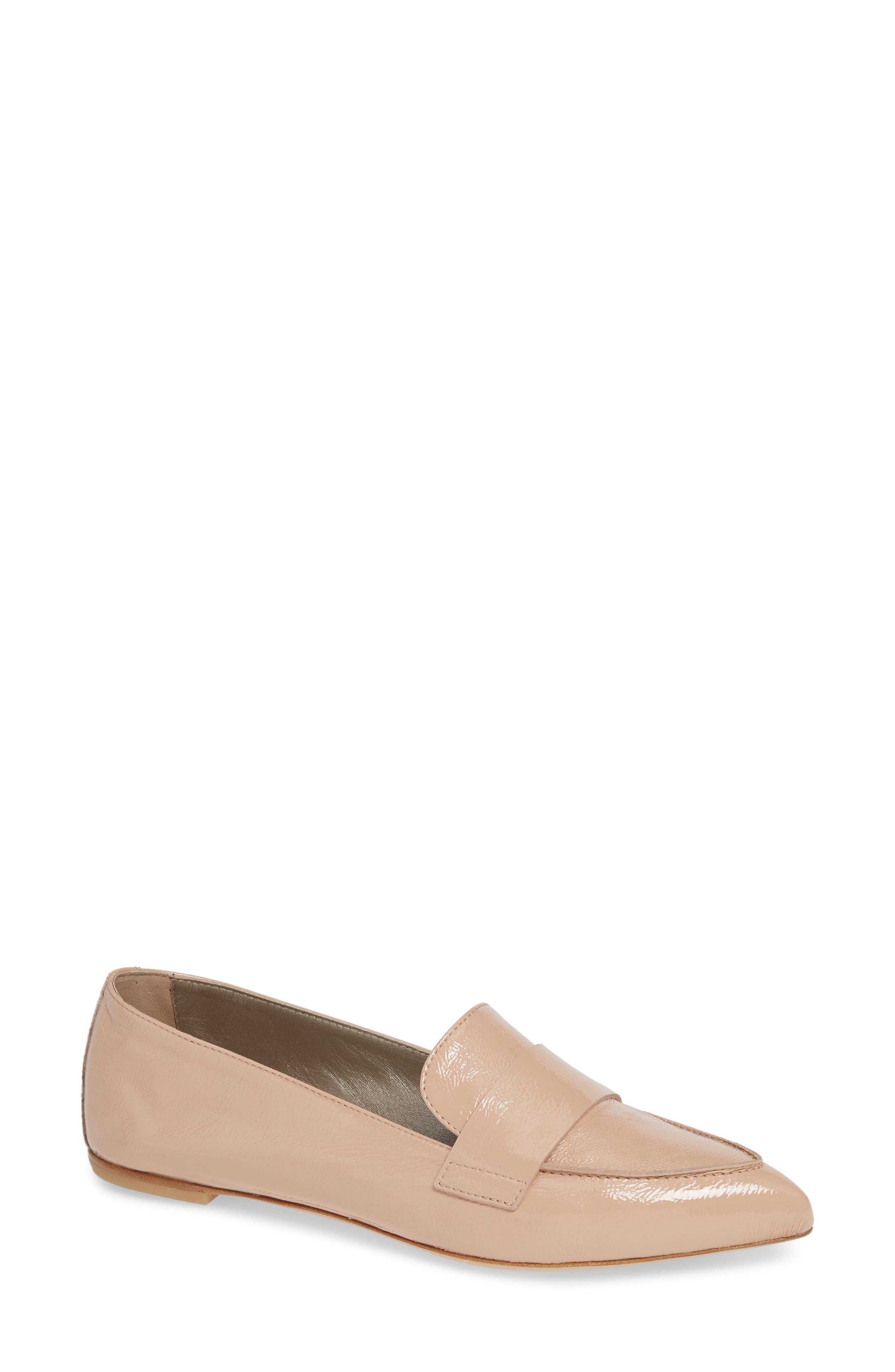 Agl Softy Pointy Toe Moccasin Loafer, Beige