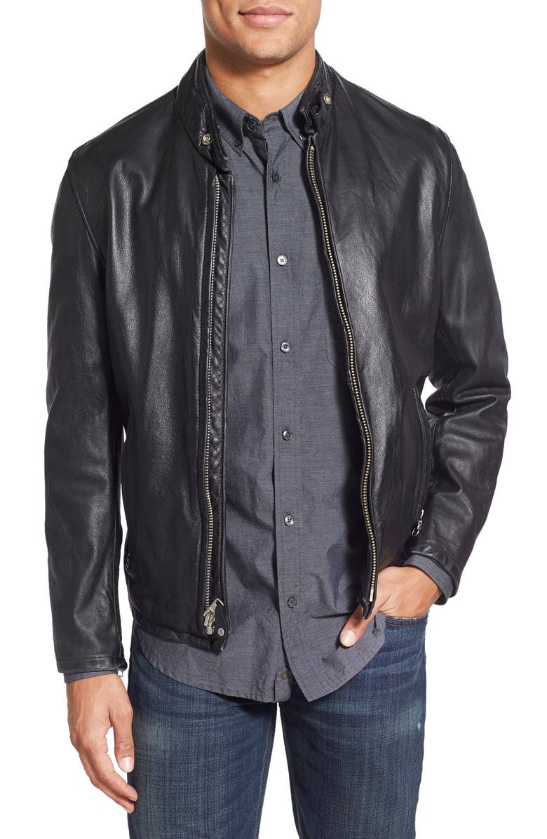 Schott Nyc Café Racer Hand Vintaged Cowhide Leather Jacket Nordstrom Café Racer Hand Vintaged Cowhide Leather Jacket