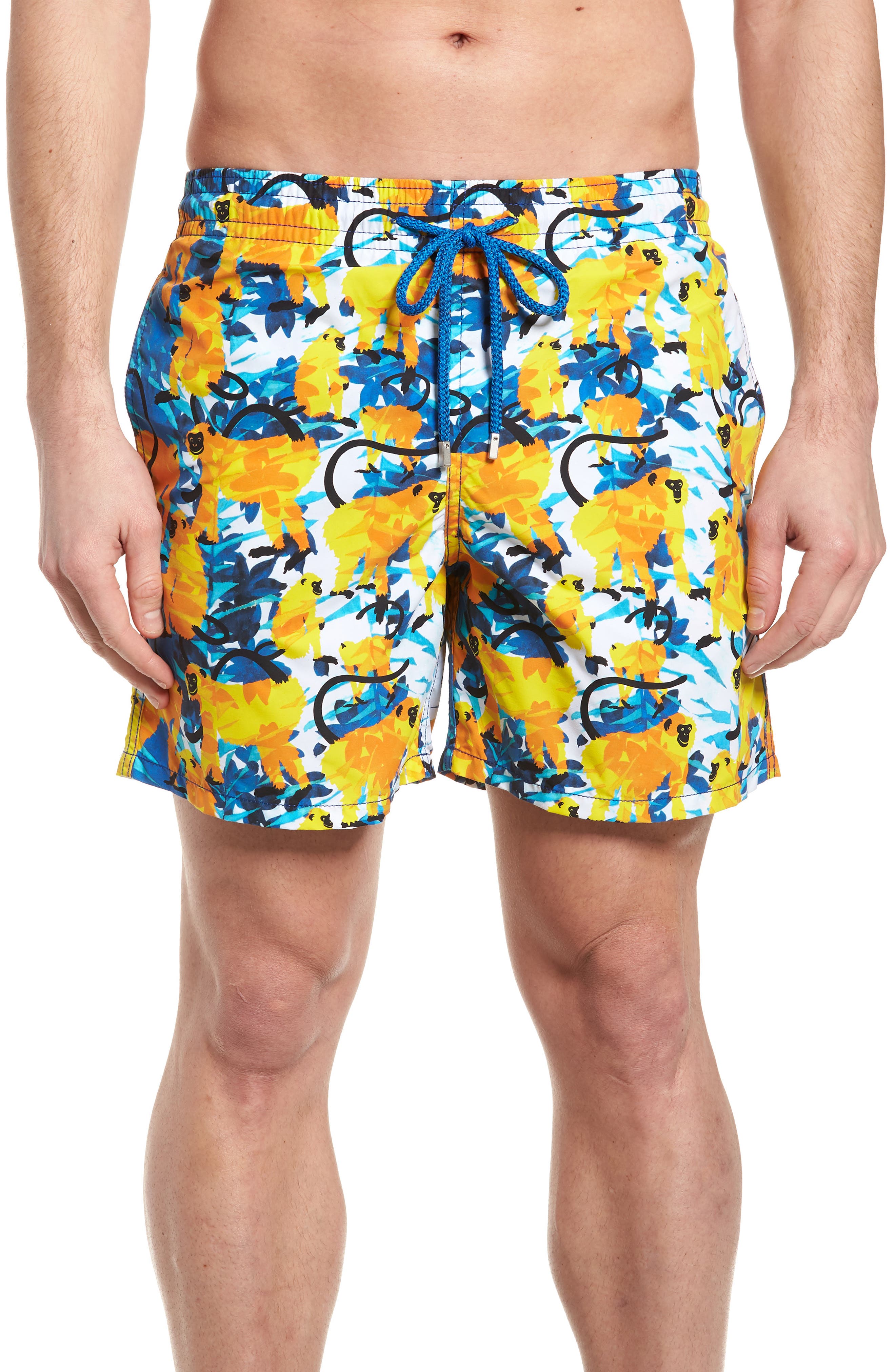 Vilebrequin Happy Monkeys Print Swim Trunks, Blue