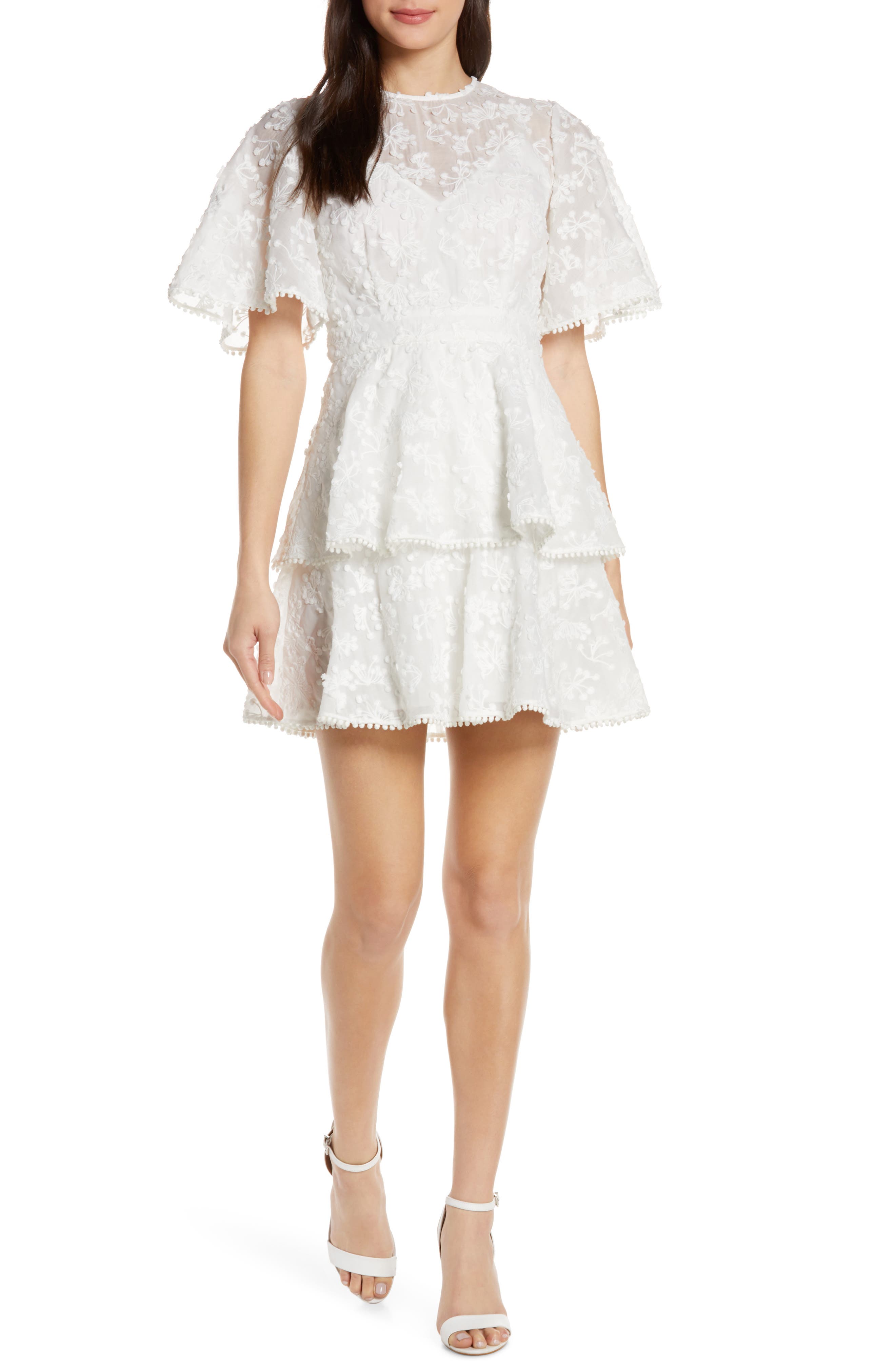 Keepsake The Label Wild Love Embroidered Party Dress, Ivory