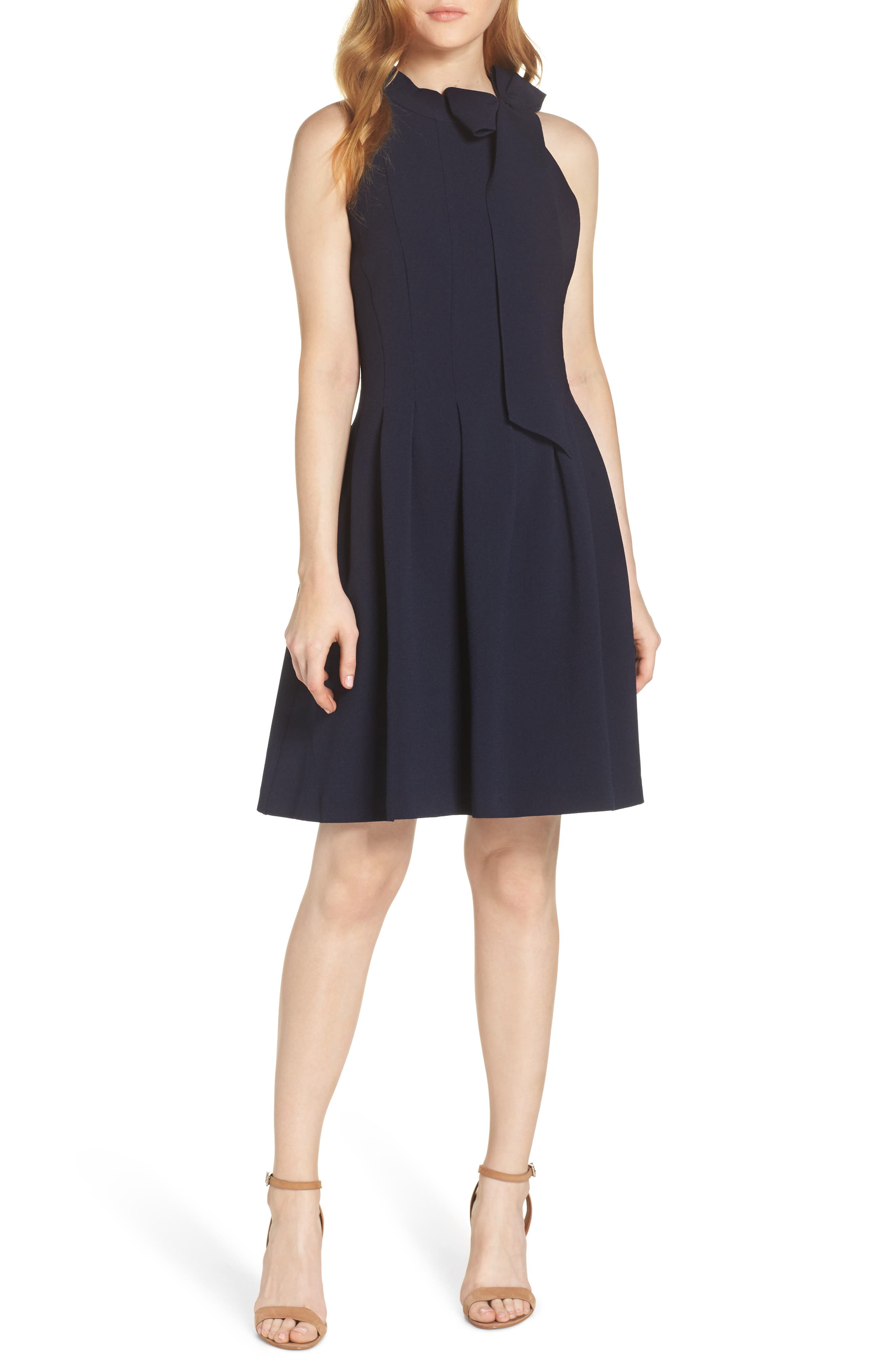 Vince Camuto Kors Crepe Fit & Flare Dress, Blue